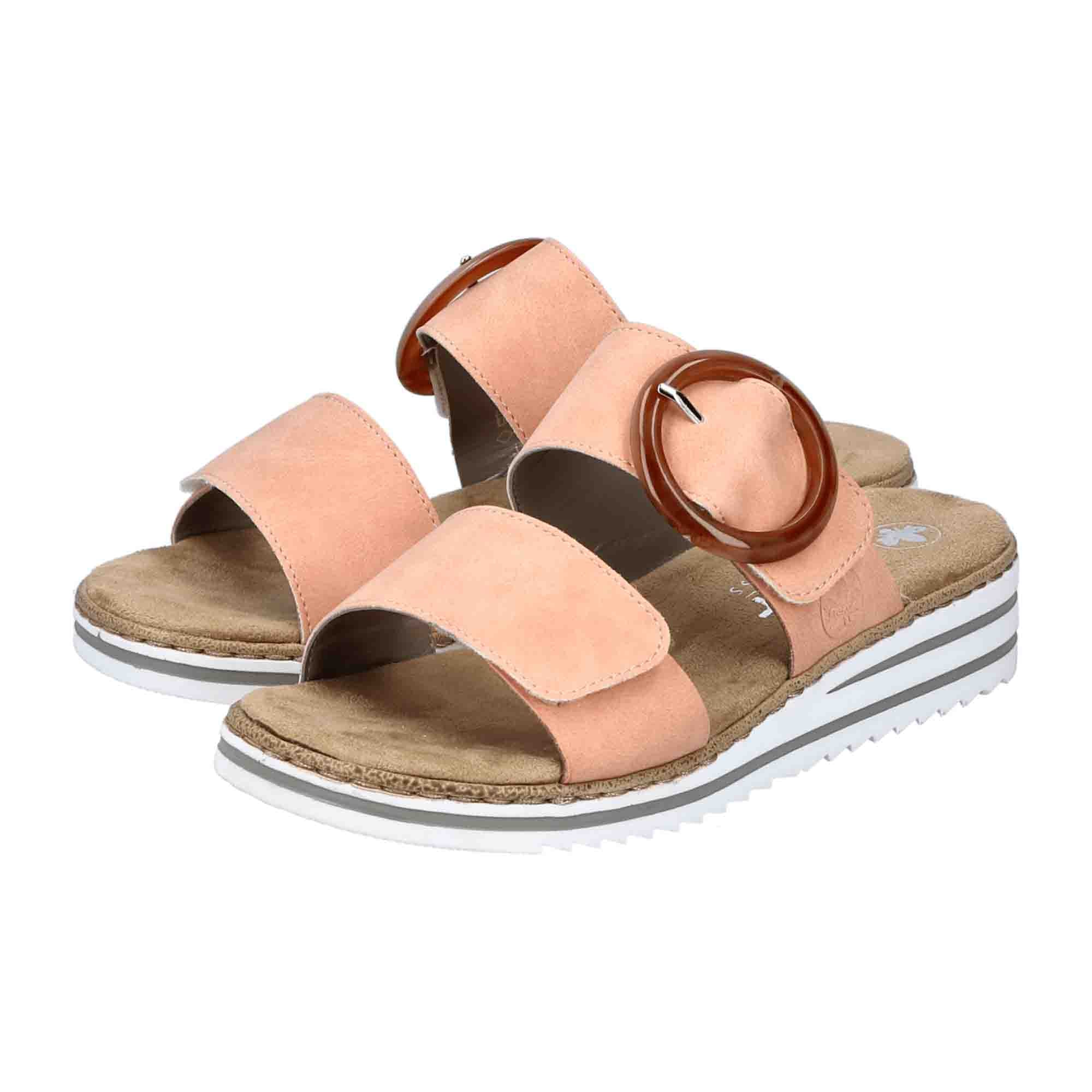 Rieker V0692 Coral Women's Shoes with Wedge Heel and Velcro Closure