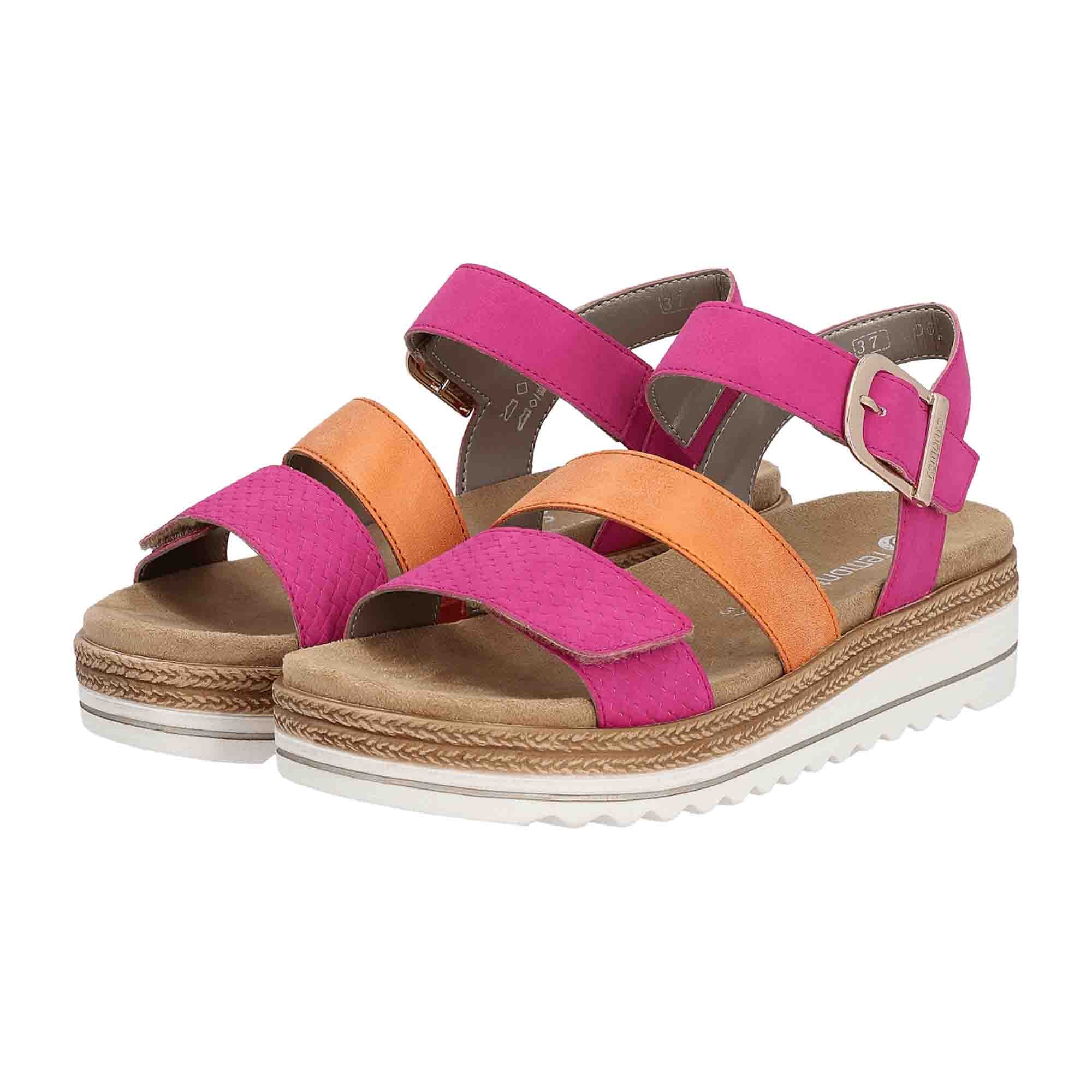 Remonte Women's Multicolor Shoes with Velcro Closure and Flat Heel