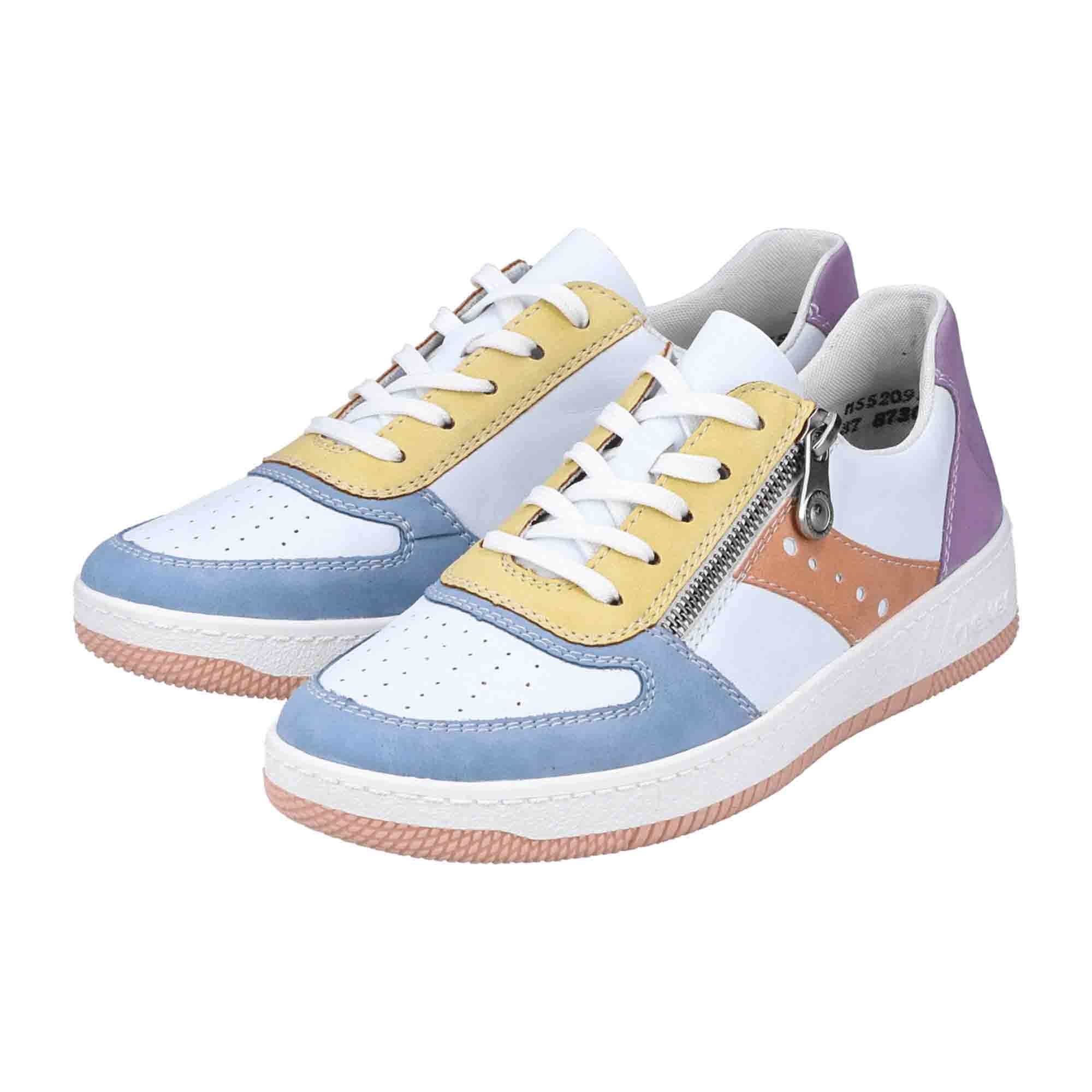 Rieker Women's White Casual Shoes M5520-91 Synthetic Leather Flat Heel