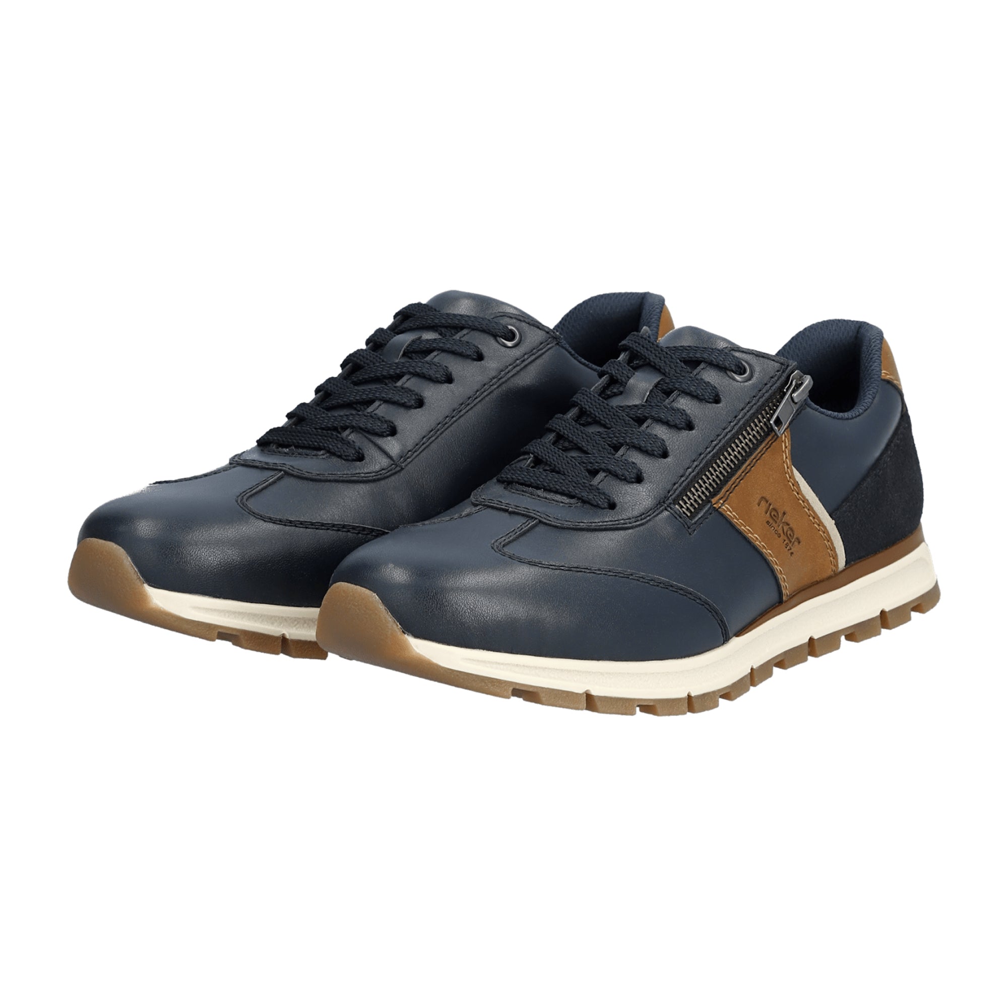 Rieker Men's Blue Leather Casual Shoes