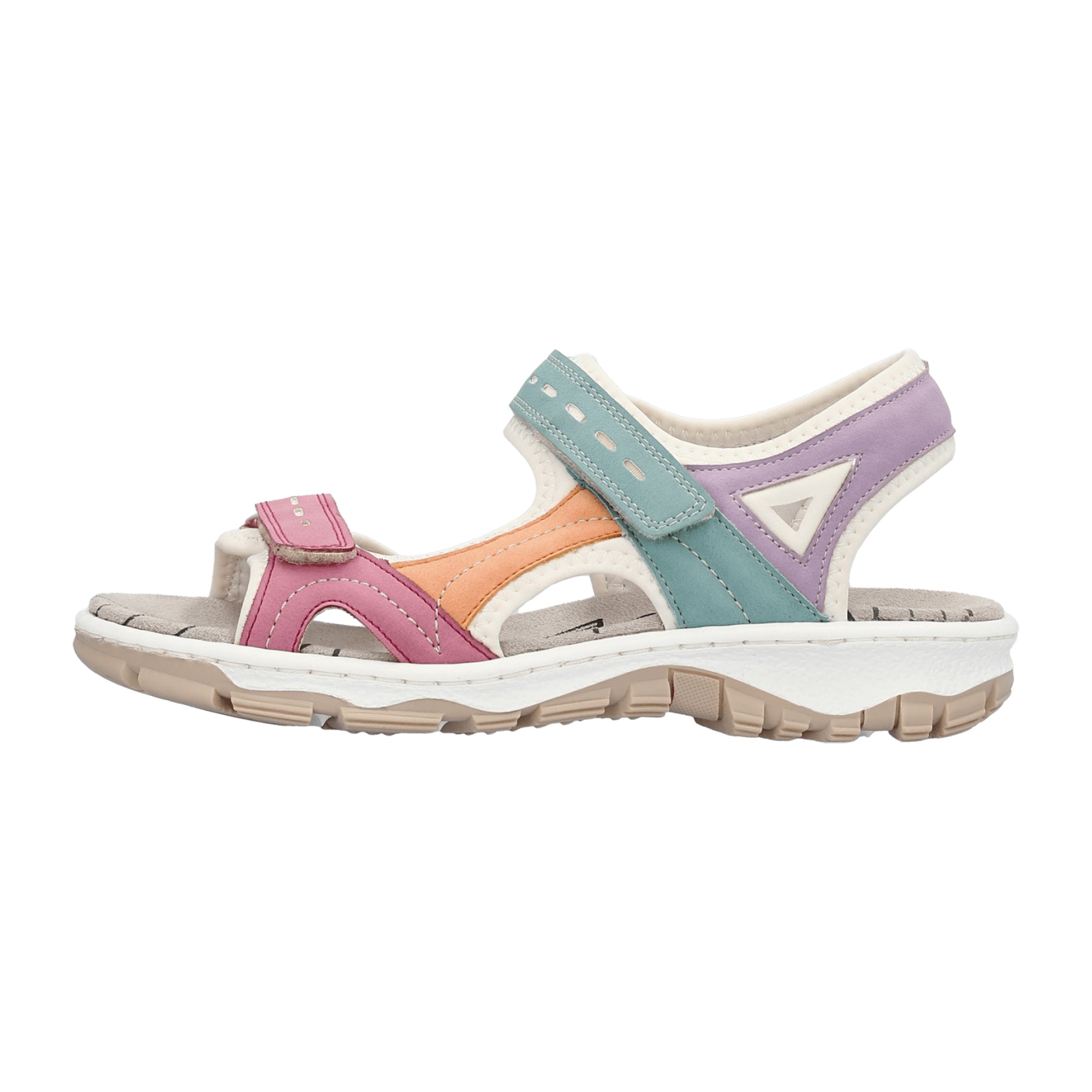 Rieker Morelia Women's Colorful Shoes with Velcro Closure and Flat Heel