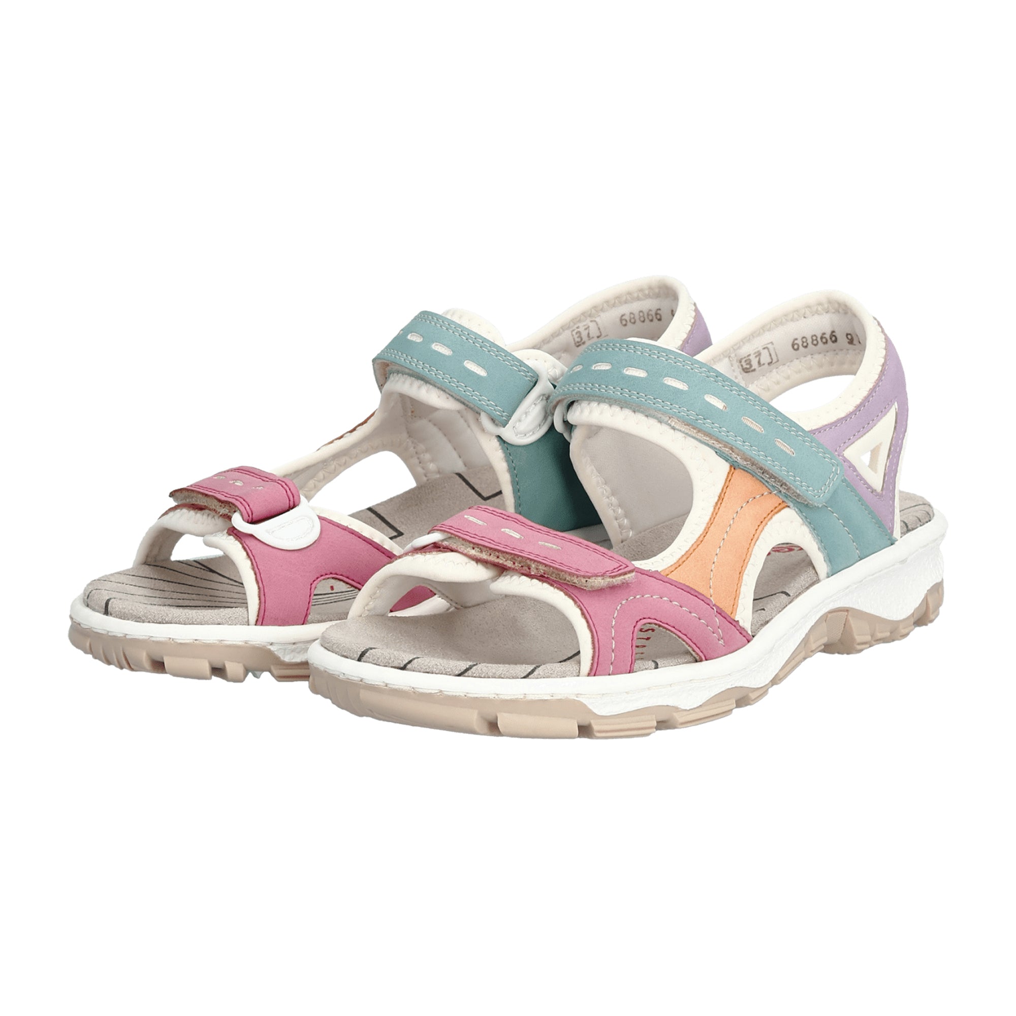 Rieker Morelia Women's Colorful Shoes with Velcro Closure and Flat Heel