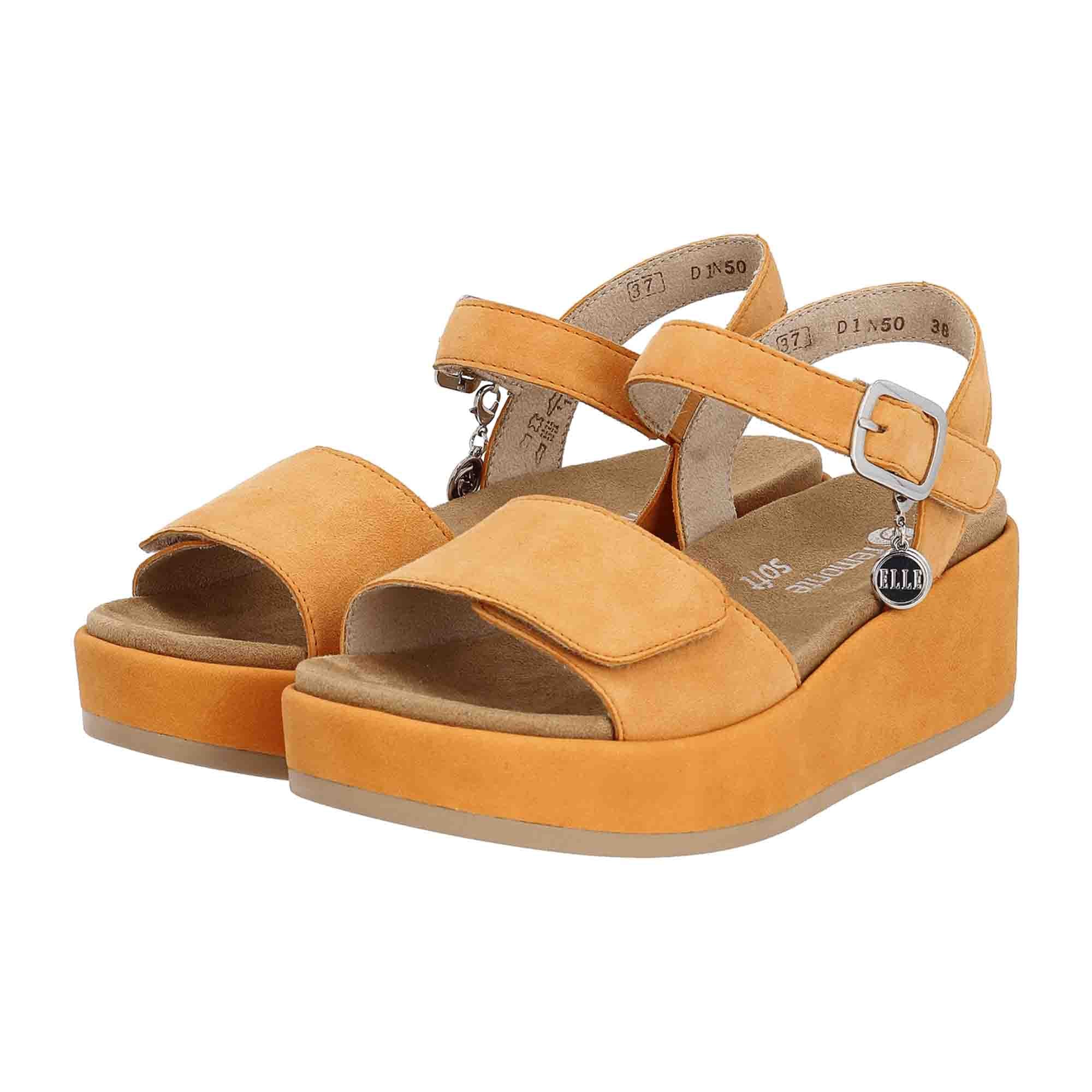 Remonte D1N5038 Women's Orange Leather Shoes with Removable Insole