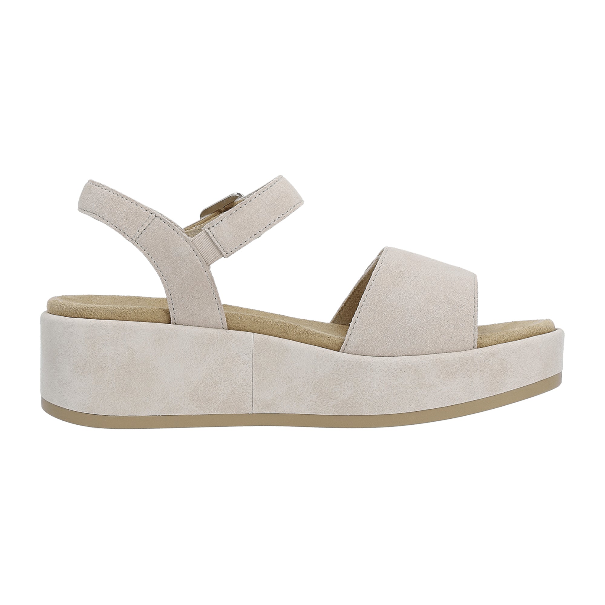 Remonte Beige Women's Platform Shoes with Suede Uppers and Textile Lining