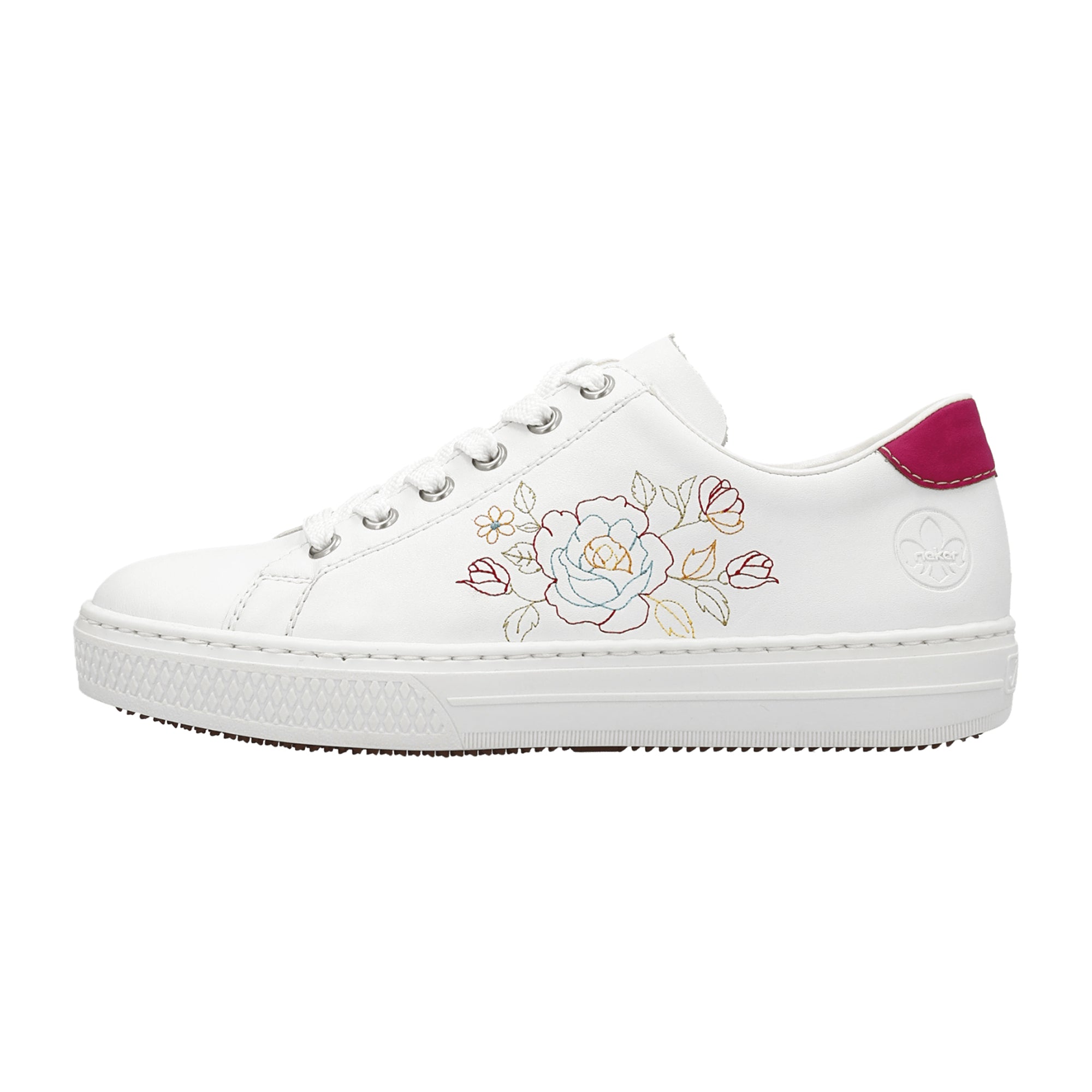 Rieker Alabama Women's White Flat Shoes Synthetic Leather Narrow Fit