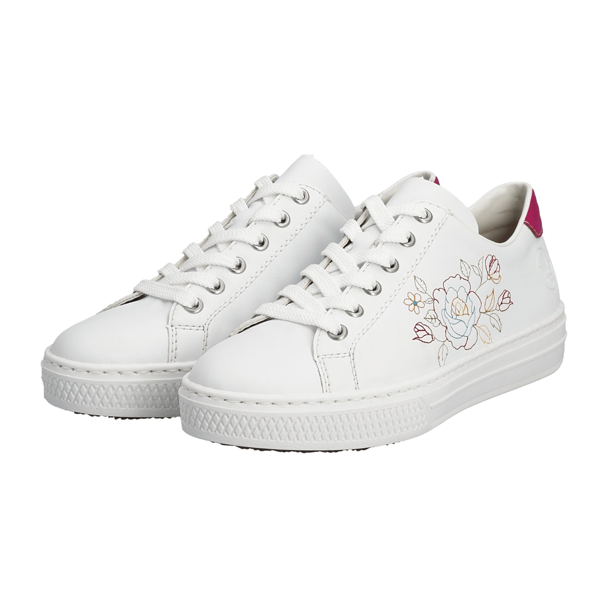 Rieker Alabama Women's White Flat Shoes Synthetic Leather Narrow Fit