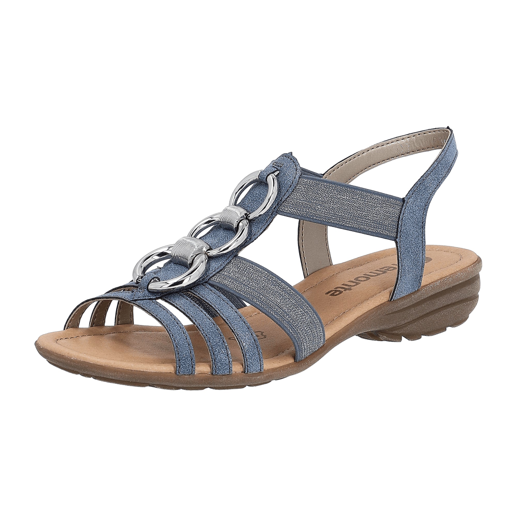 Remonte Women's Blue Sporty Sandals with 2 cm Heel and TR Sole