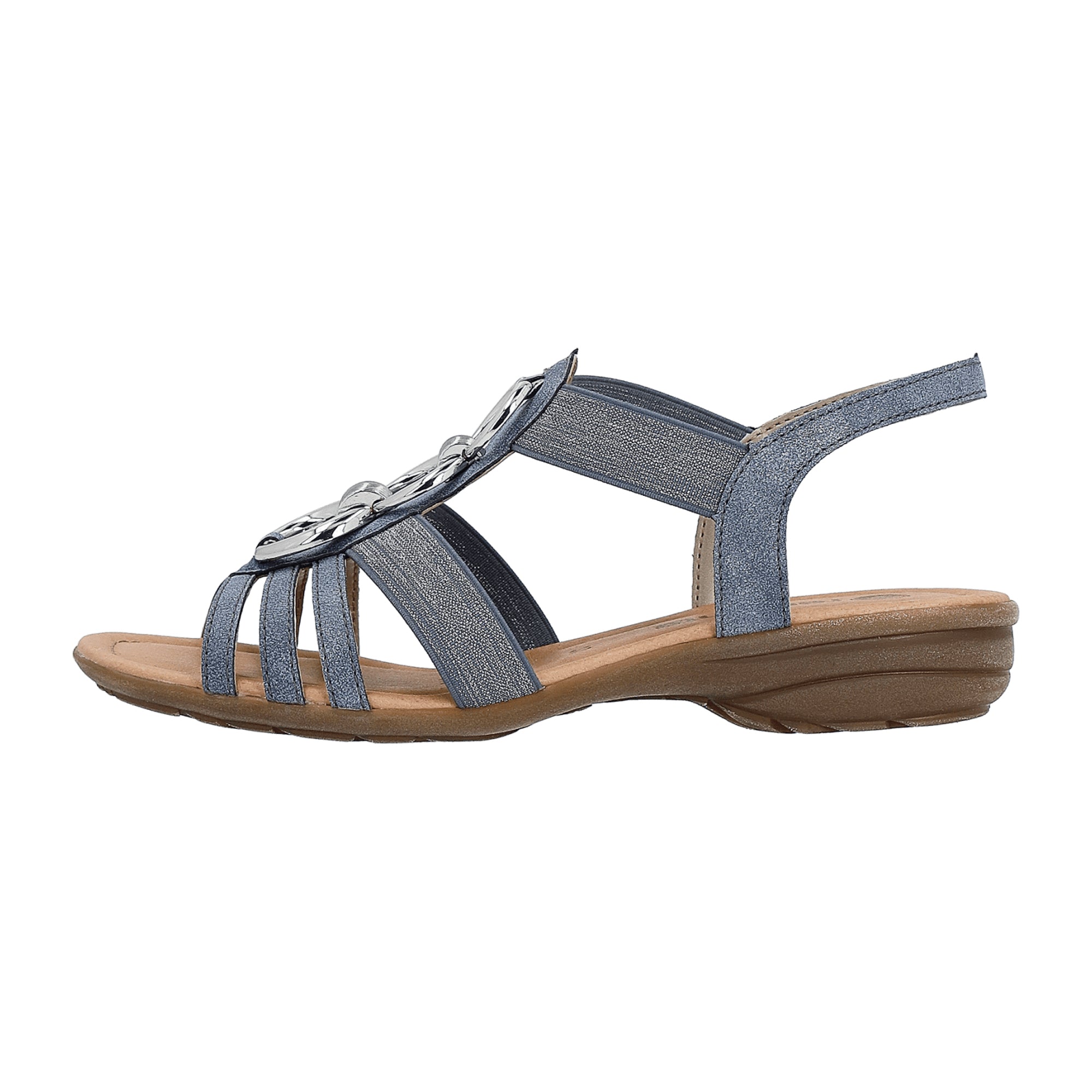 Remonte Women's Blue Sporty Sandals with 2 cm Heel and TR Sole