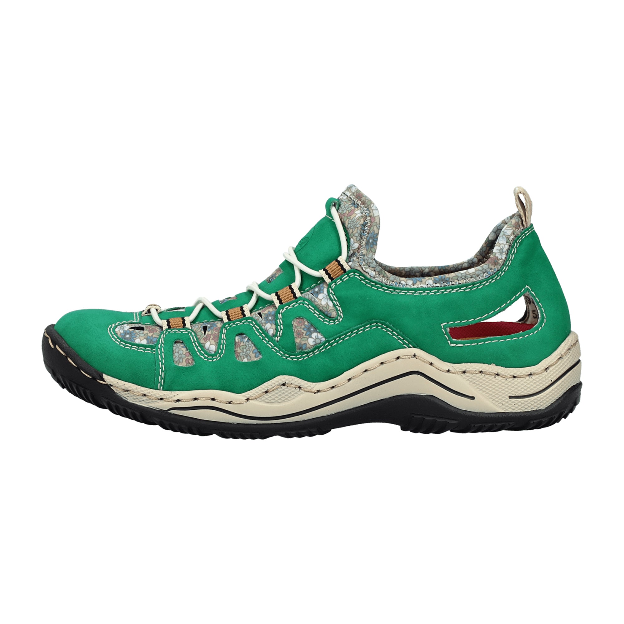 Rieker Morelia Women's Green Slip-On Shoes with Flat Heel and PU Sole