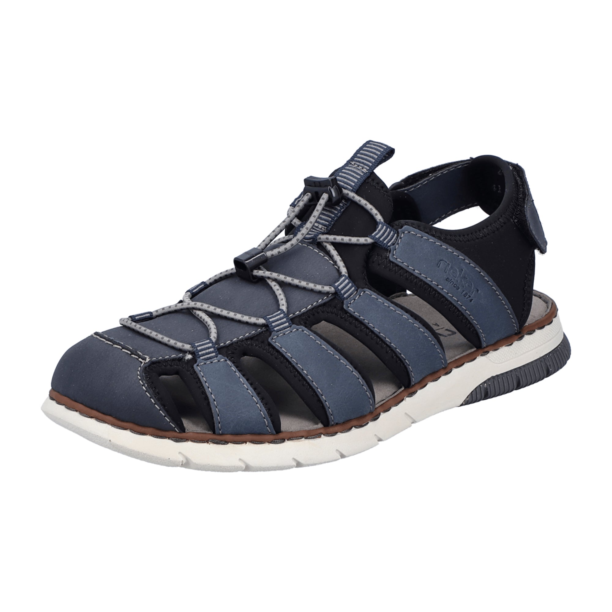 Rieker Men's Blue Sandals Comfortable Synthetic Leather Casual Shoes