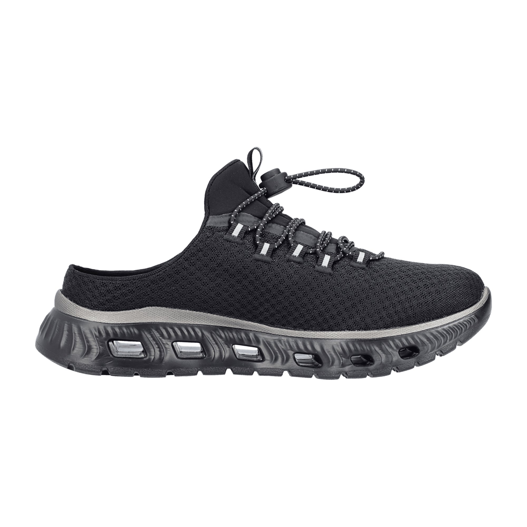 Rieker Aerea Black Women's Slip-On Shoes Textile Upper Flat Heel