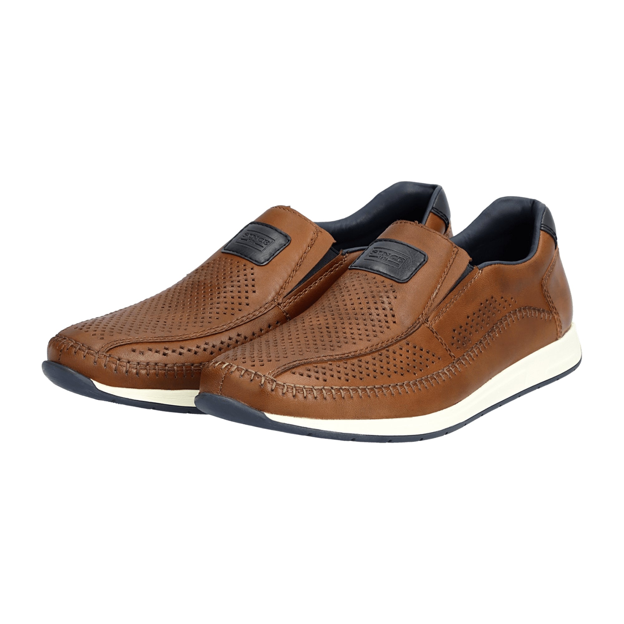 Rieker Men's Brown Leather Slip-On Shoes