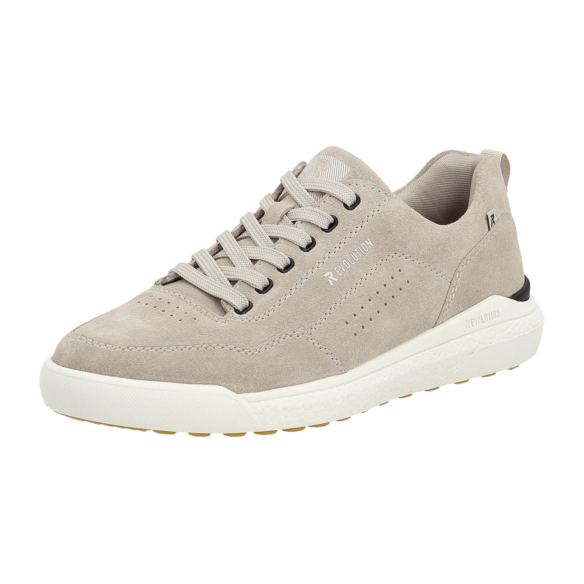 Rieker Evolution Beige Women's Shoes, Flat Heel, Suede Upper, Comfortable Fit