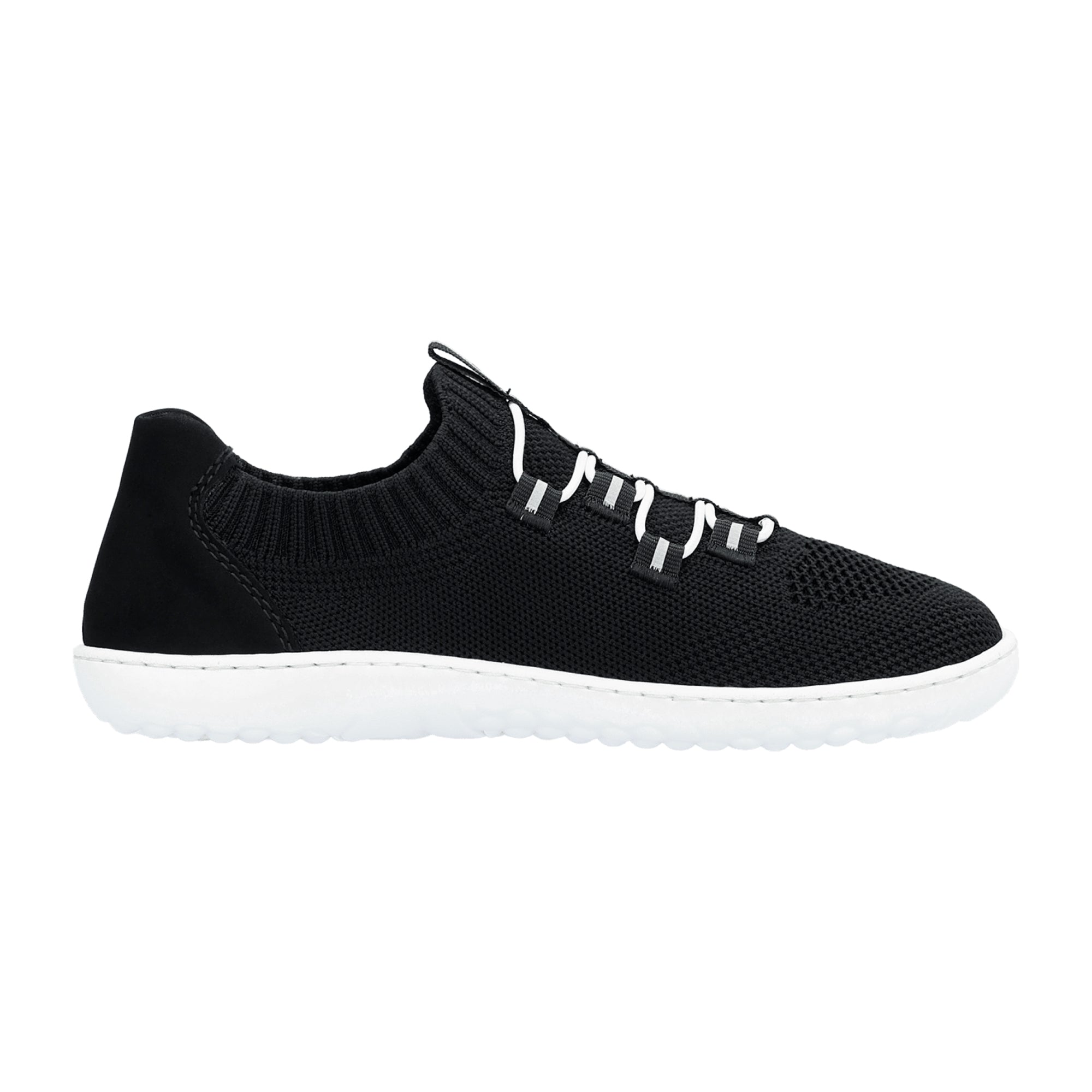 Rieker Knitup Women's Black Leather Pumps with Elastic and Comfort Sole