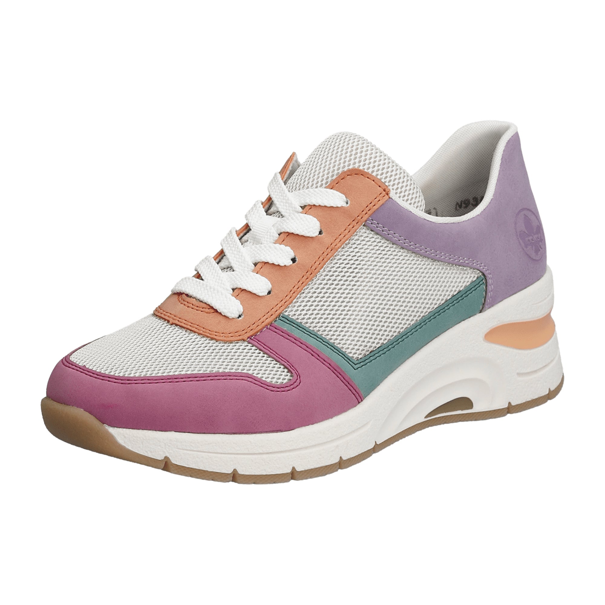 Rieker Women's Colorful Sneakers Lipstick Kreide Apricot with Removable Insole