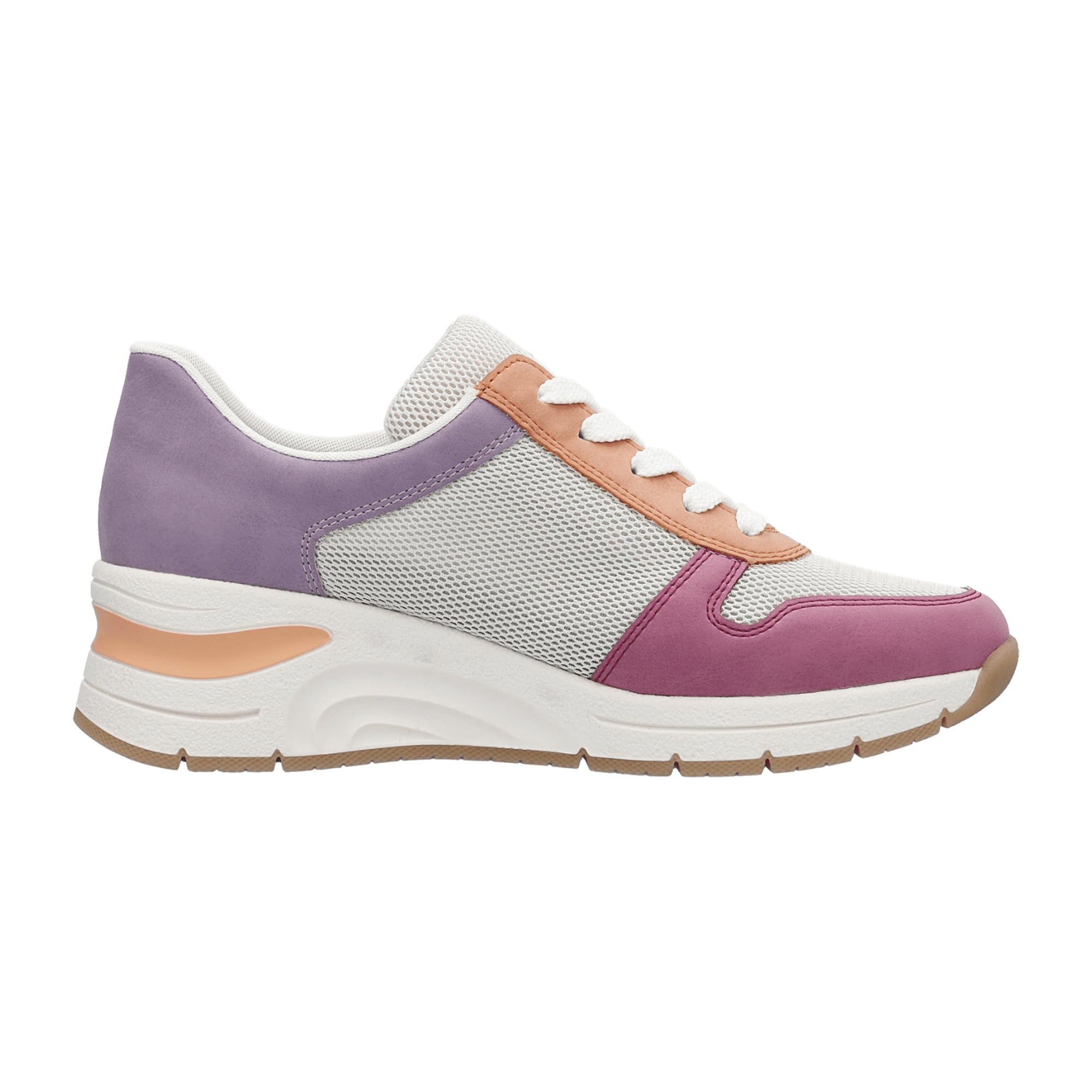 Rieker Women's Colorful Sneakers Lipstick Kreide Apricot with Removable Insole