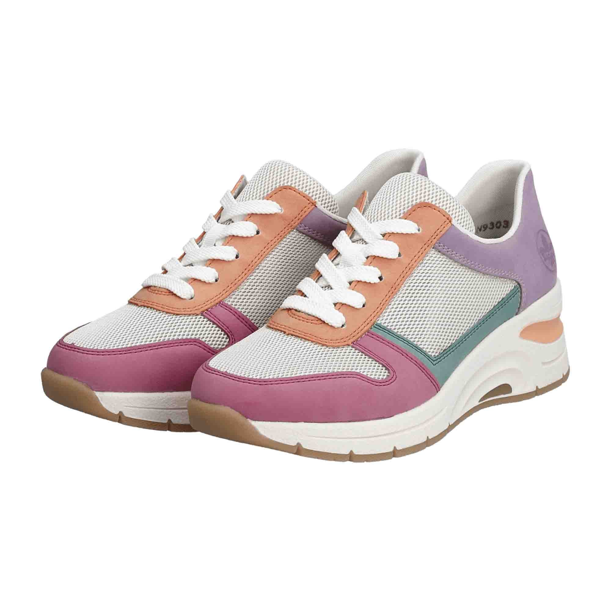 Rieker Women's Colorful Sneakers Lipstick Kreide Apricot with Removable Insole