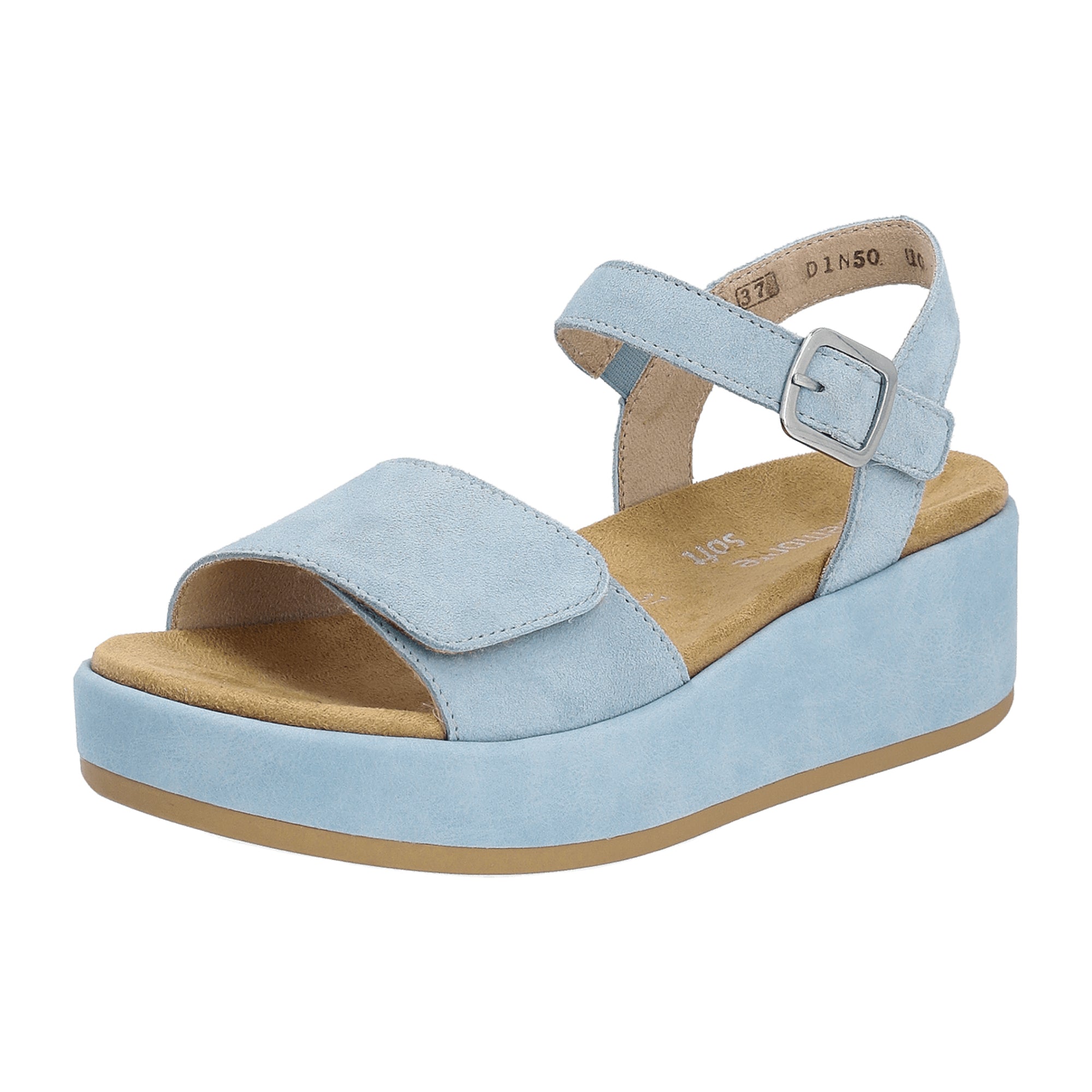 Remonte Women's Blue Sandals with Comfortable Platform Heel