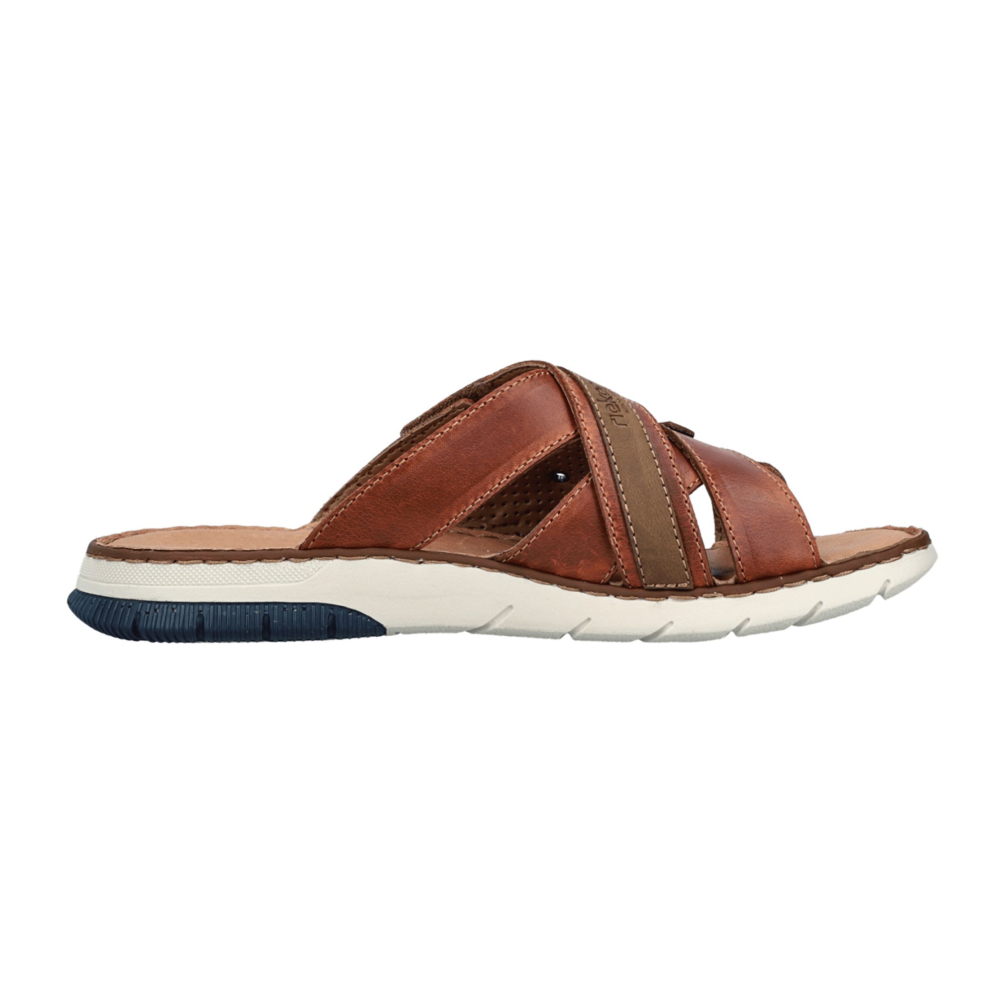 Rieker Men's Brown Sandals Comfortable Faux Leather Casual Footwear