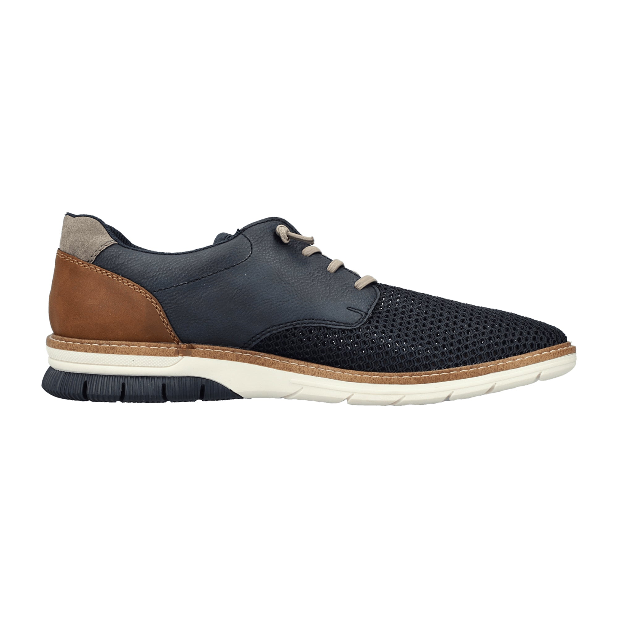 Rieker Blue Men's Shoes 14442-14 Flat Round Toe Textile Upper and Lining
