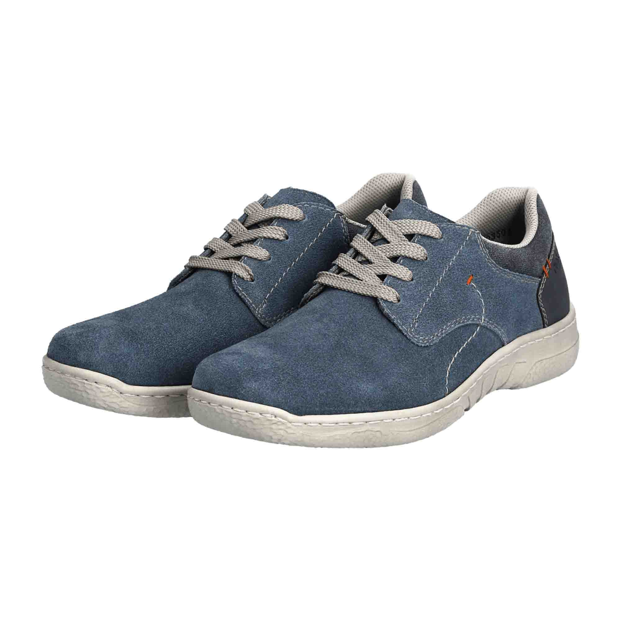 Rieker FSK Men's Blue Leather Casual Shoes