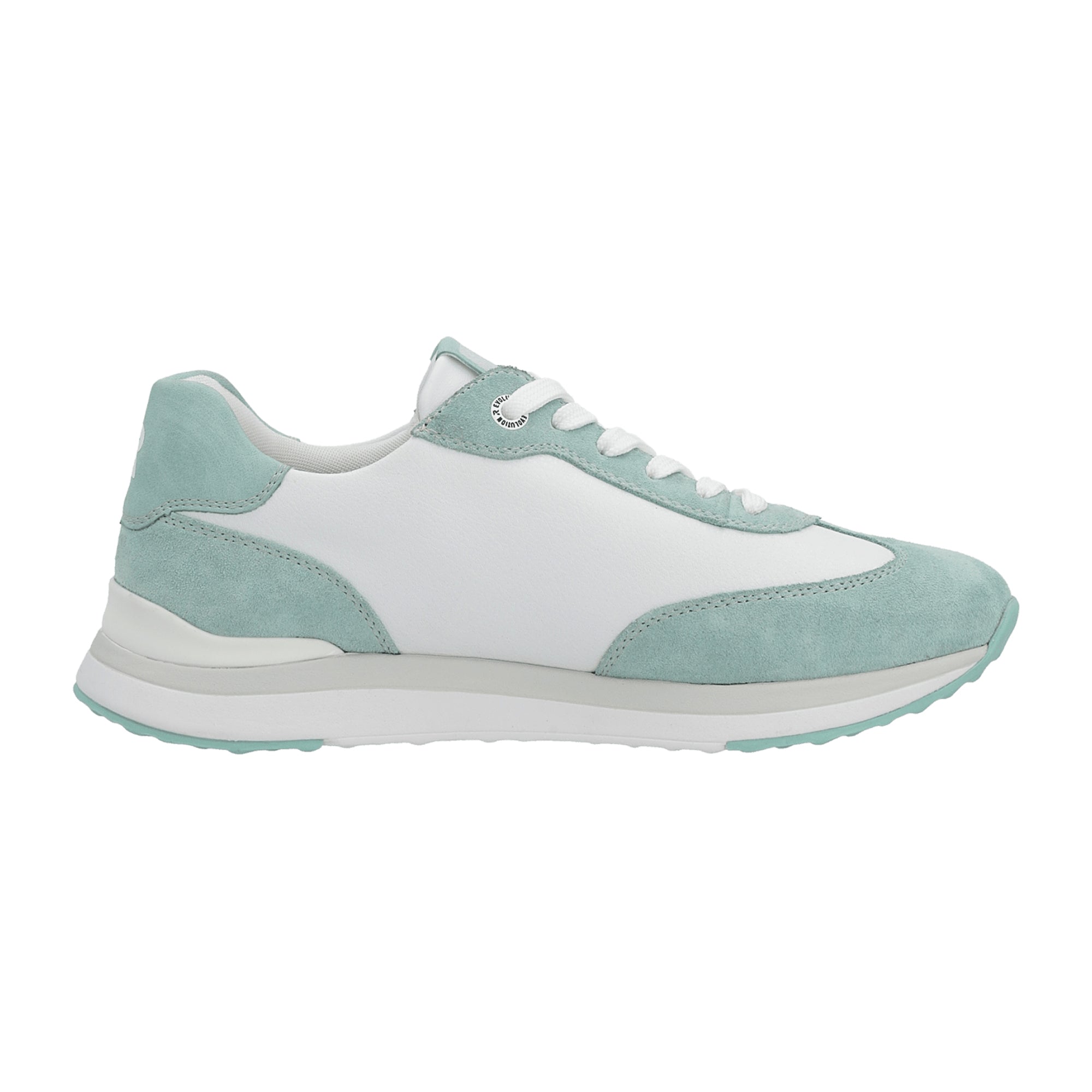 Rieker White Mint Women's Shoes Flat Leather Upper Textile Interior