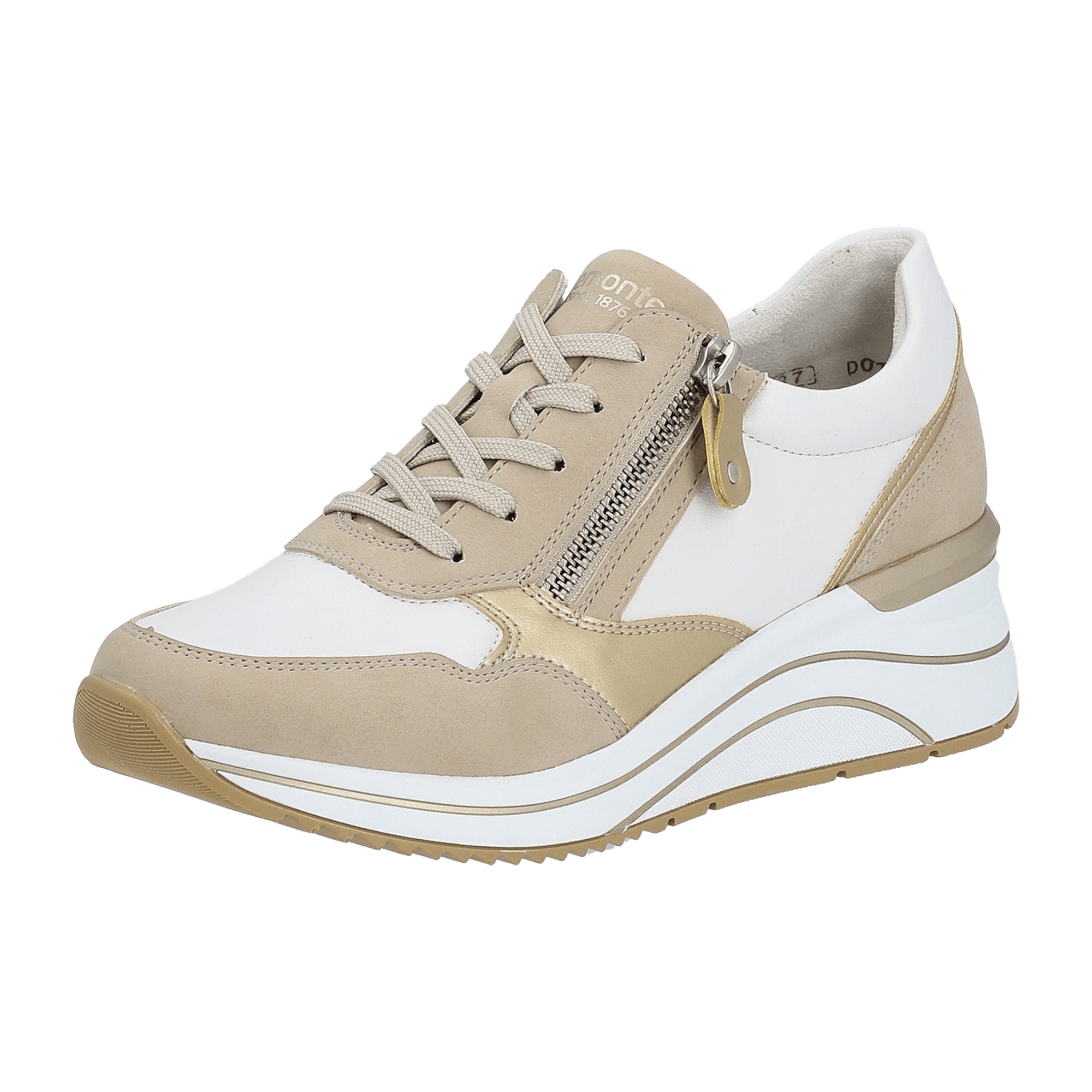 Remonte Beige Women's Shoes with Wedge Heel and Wide Fit