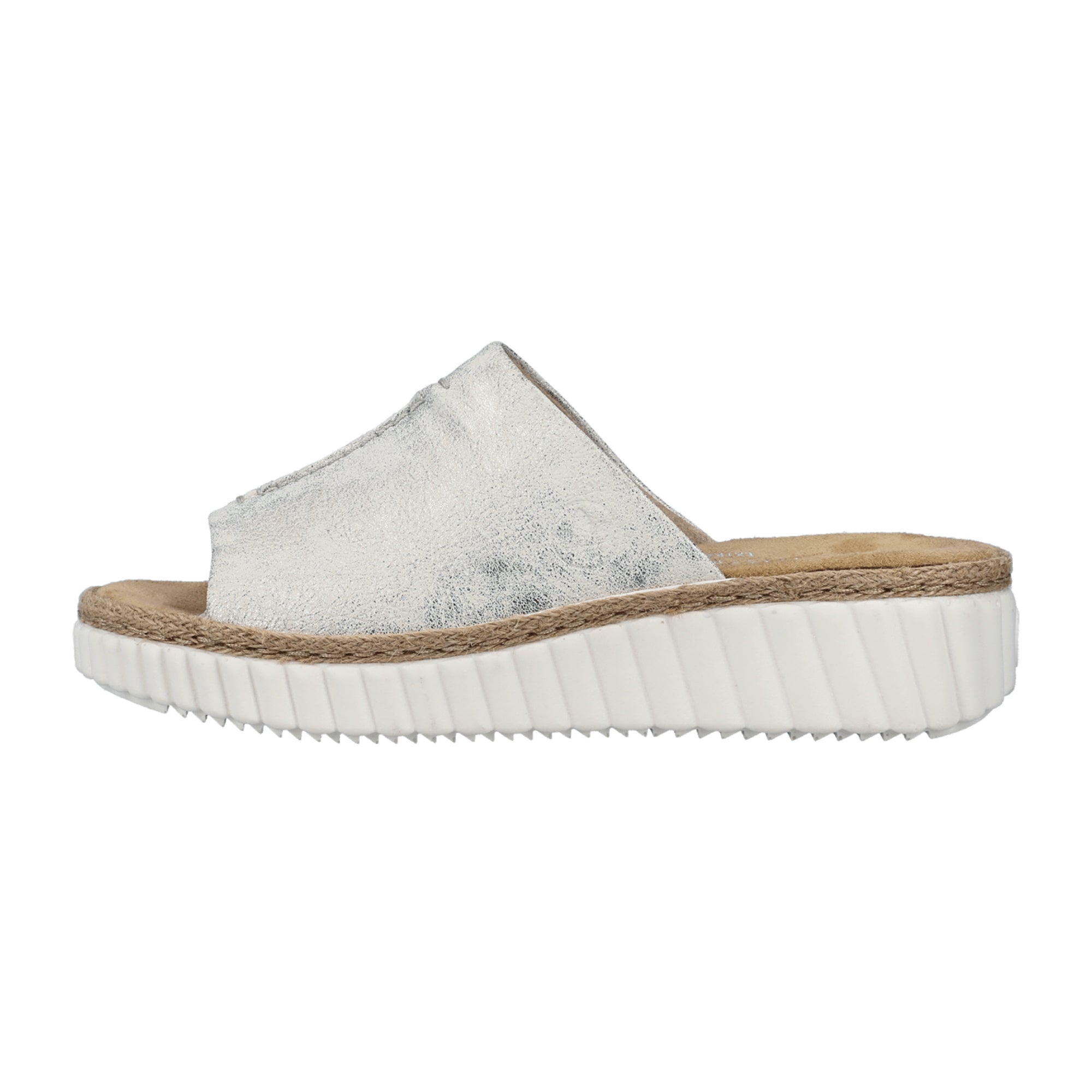 Rieker 69288 Women's Beige Slip-On Shoes with Flat Heel and Open Toe