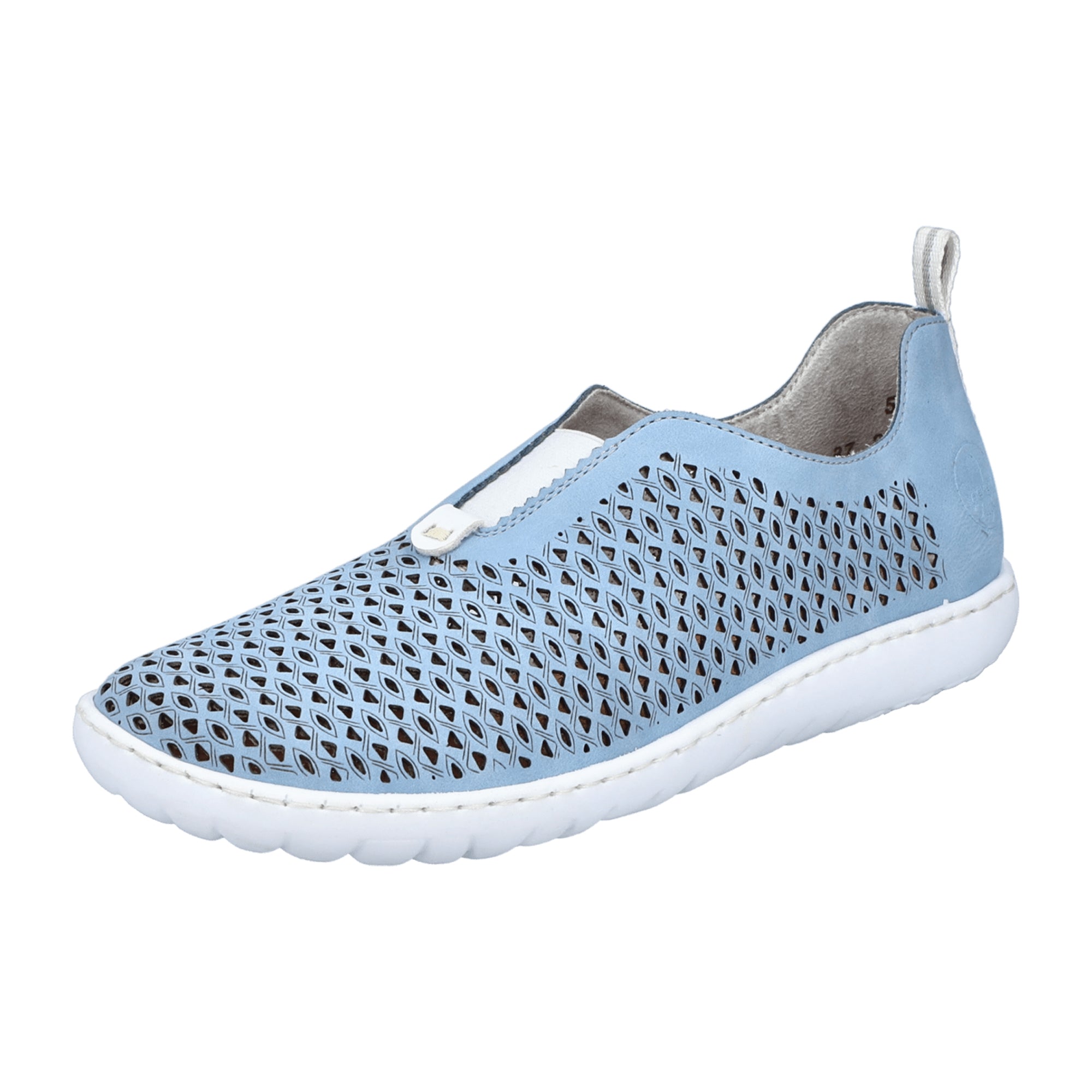 Rieker Women's Blue Slip-On Shoes Synthetic Leather Flat Comfortable Casual