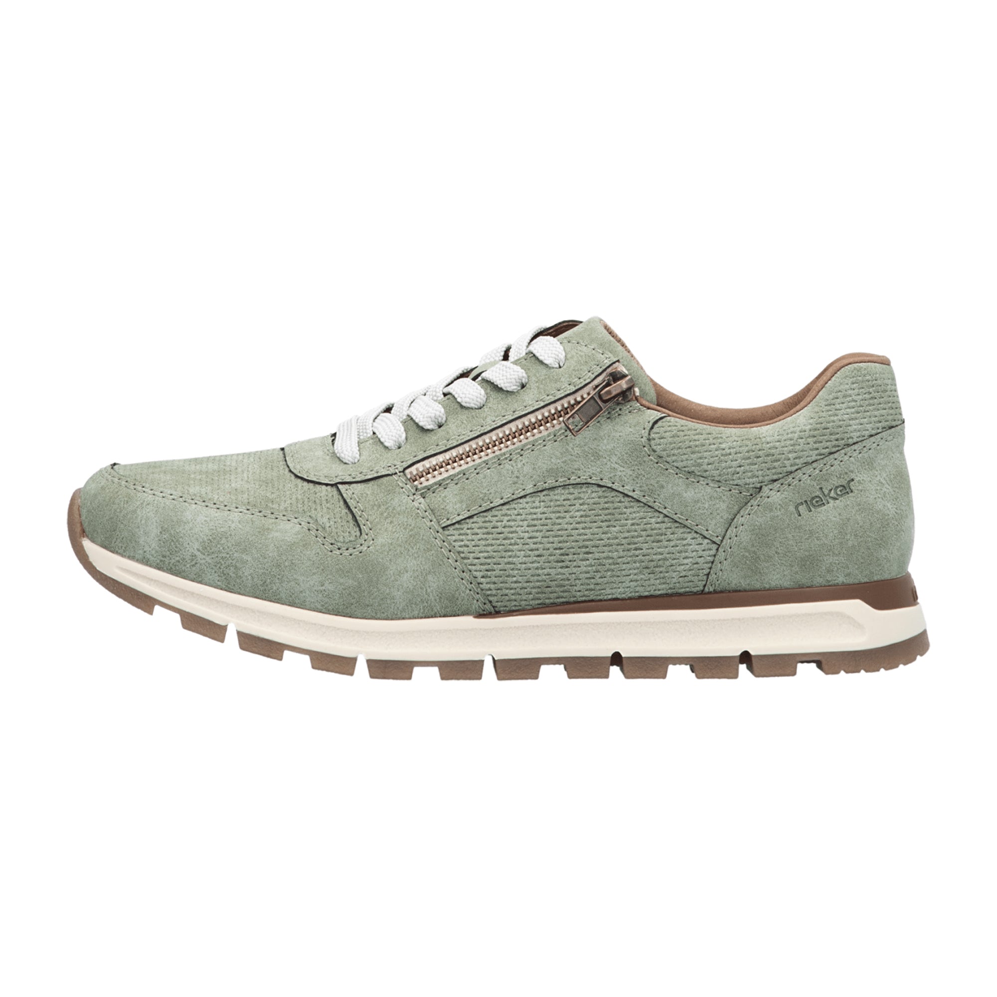 Rieker Men's Green Shoes B0502-52 Synthetic Leather Flat Sole Casual Footwear