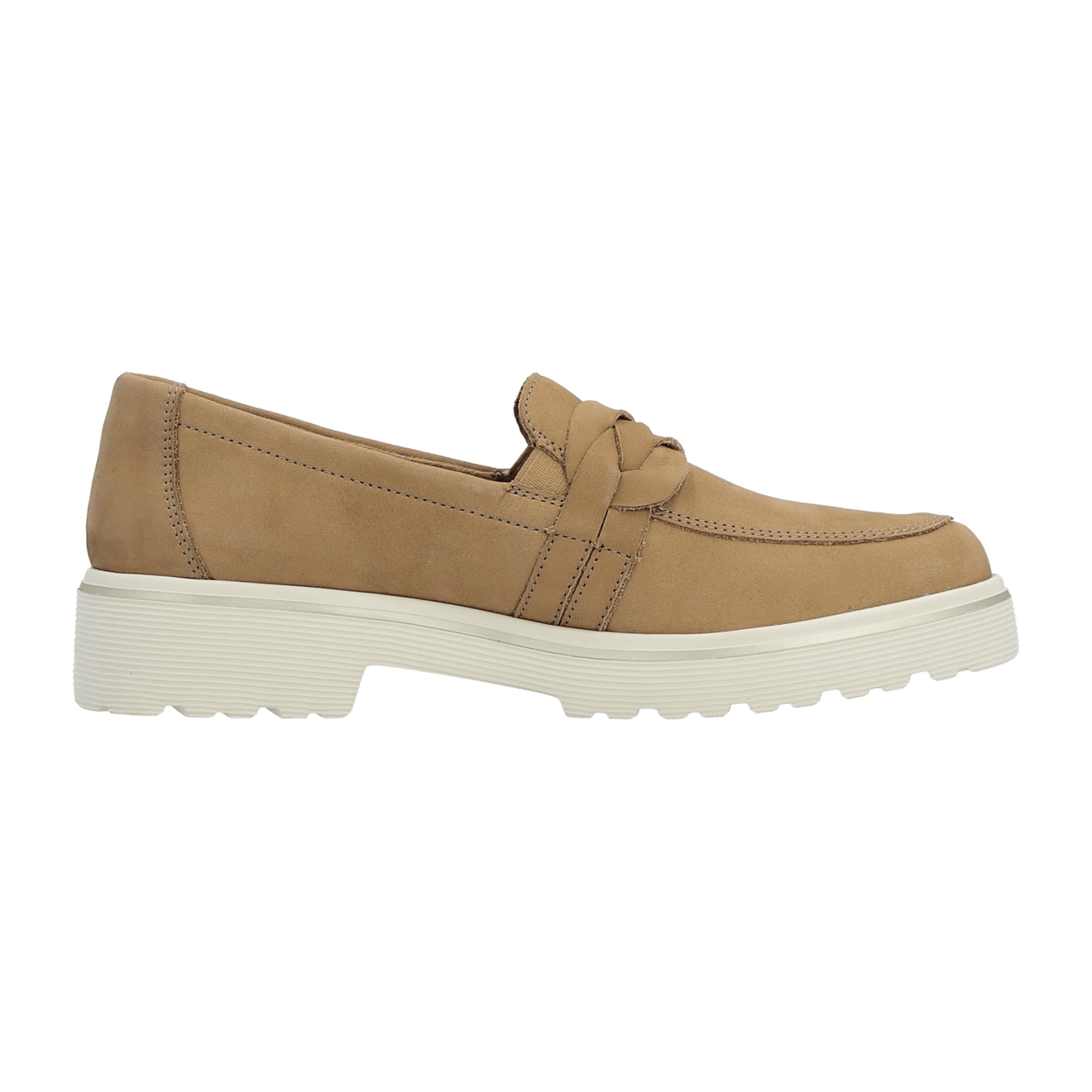 Remonte Beige Women's Slip-On Shoes with Flat Heel and Suede Upper