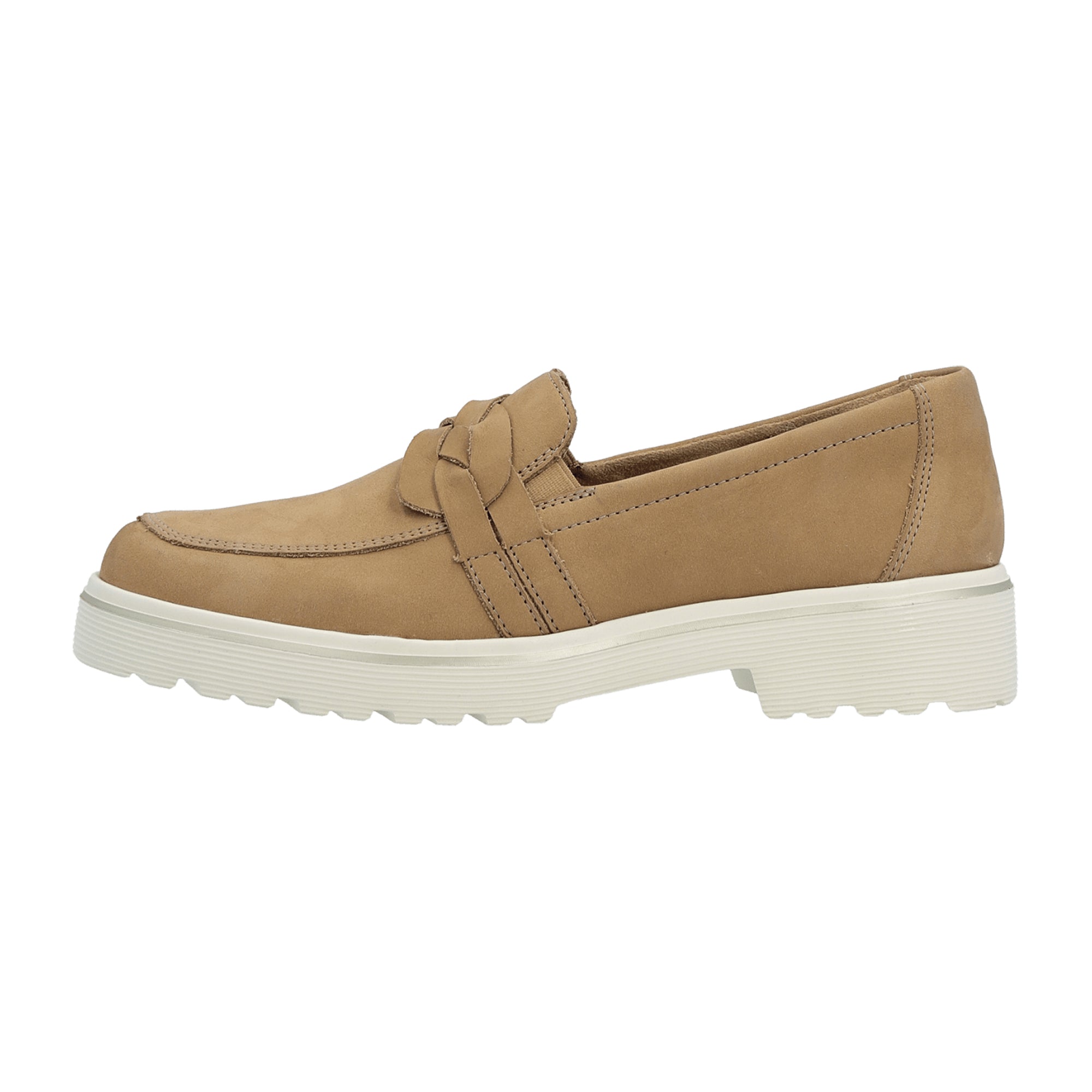 Remonte Beige Women's Slip-On Shoes with Flat Heel and Suede Upper