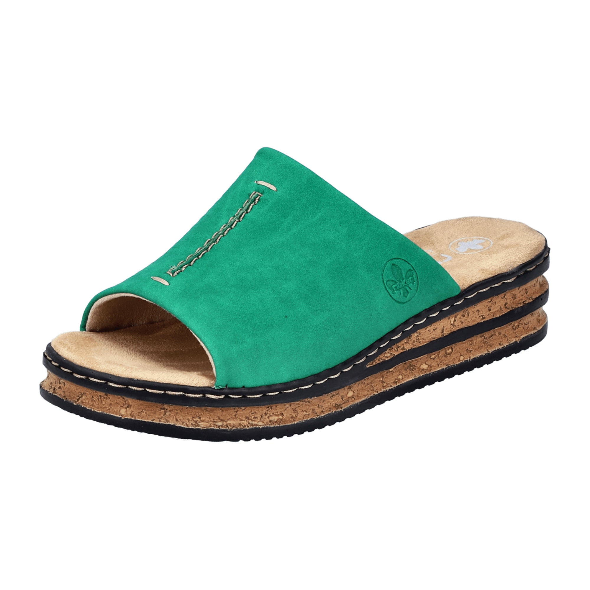 Rieker Women's Green Sandals with Wedge Heel and Synthetic Upper