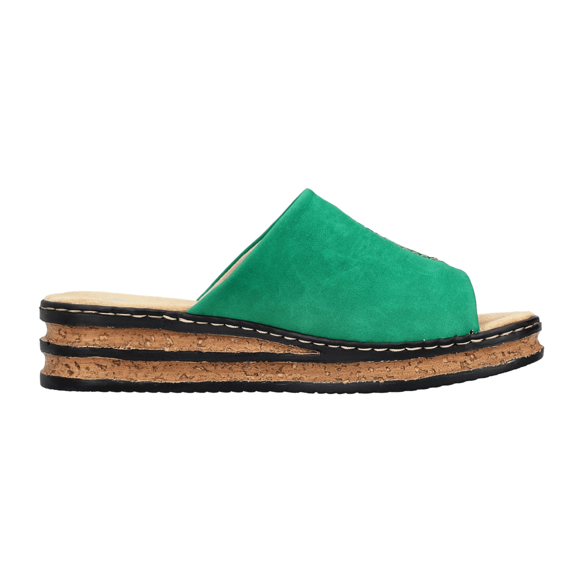 Rieker Women's Green Sandals with Wedge Heel and Synthetic Upper