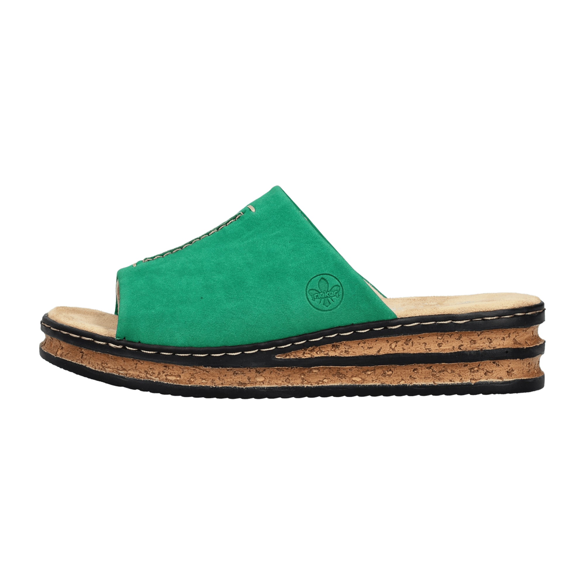 Rieker Women's Green Sandals with Wedge Heel and Synthetic Upper