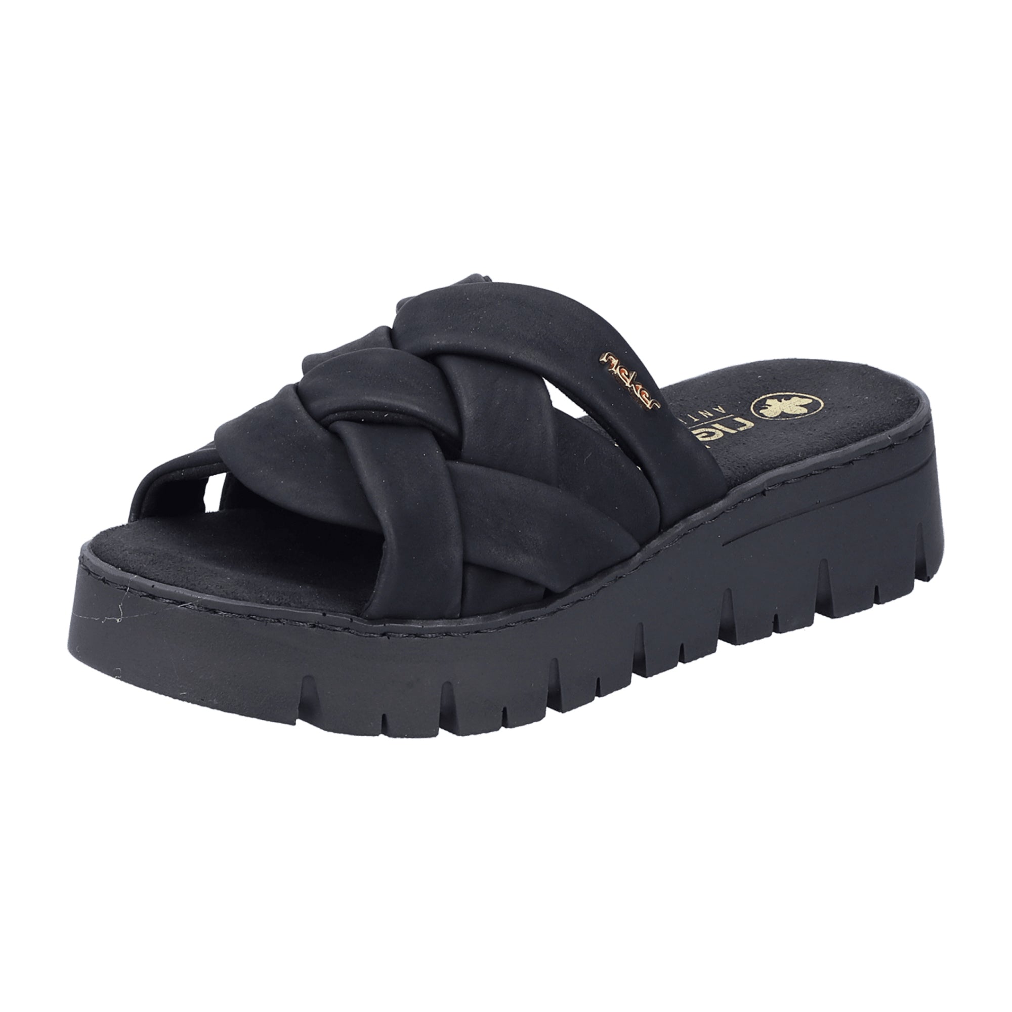 Rieker Women's Black Sandals Slip-On Open Toe Comfortable Casual Shoes