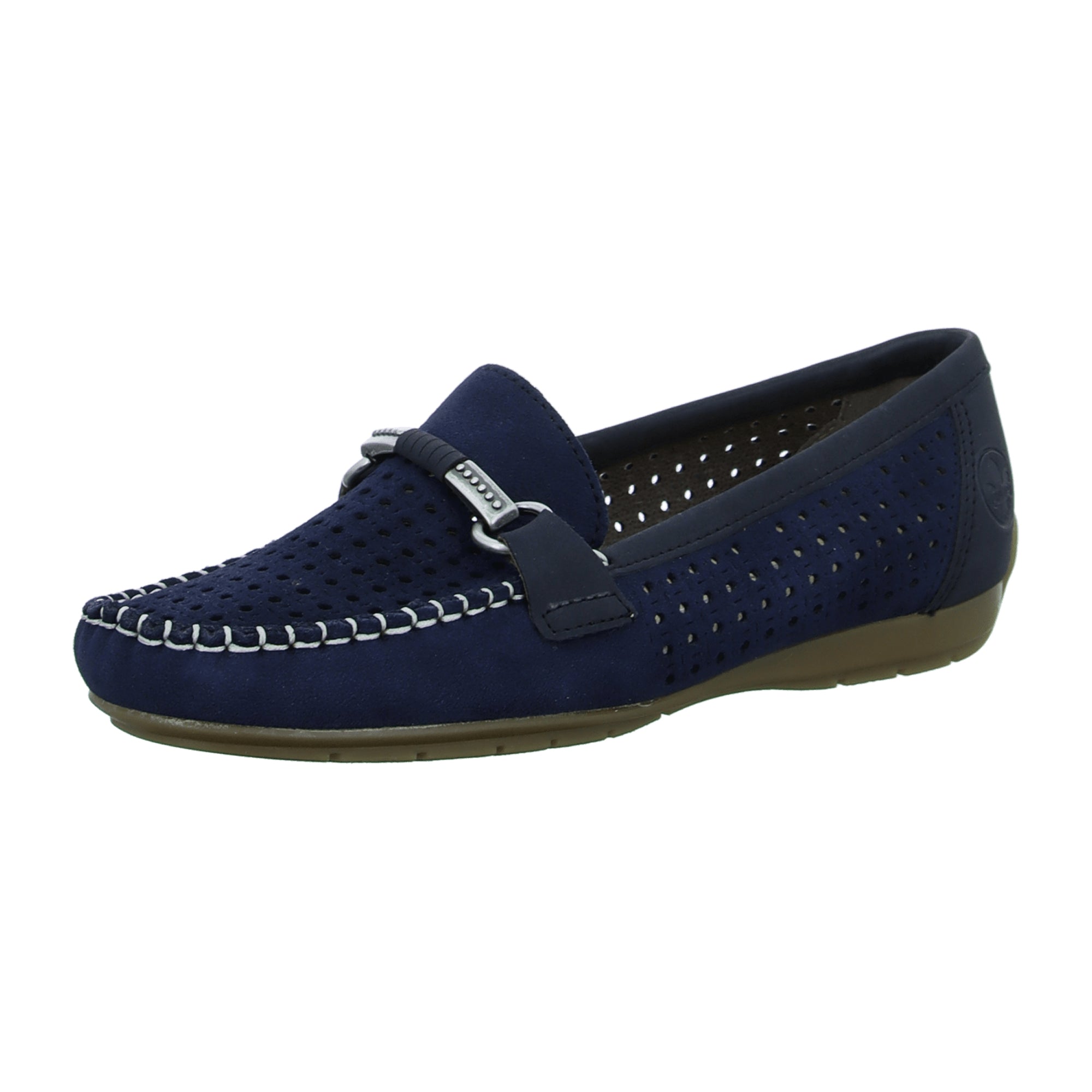 Rieker Women's Blue Slip-On Loafers Synthetic Upper Textile Lining Rubber Sole