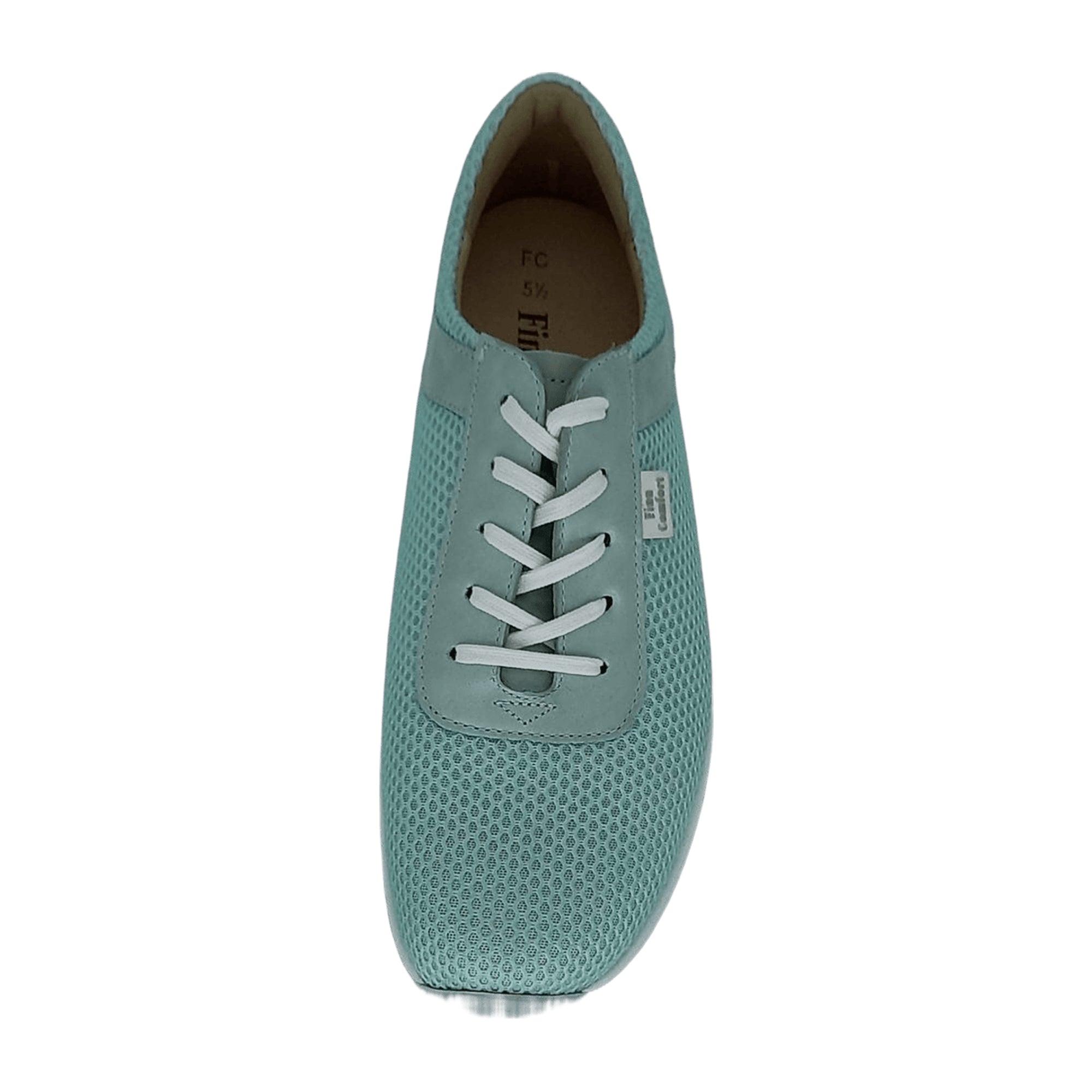 Finn Comfort Cerritos Women's Sneakers - Mint Green, Comfortable Lace-up Shoes with Removable Insole, Leather/Textile Mix, Handcrafted in Germany