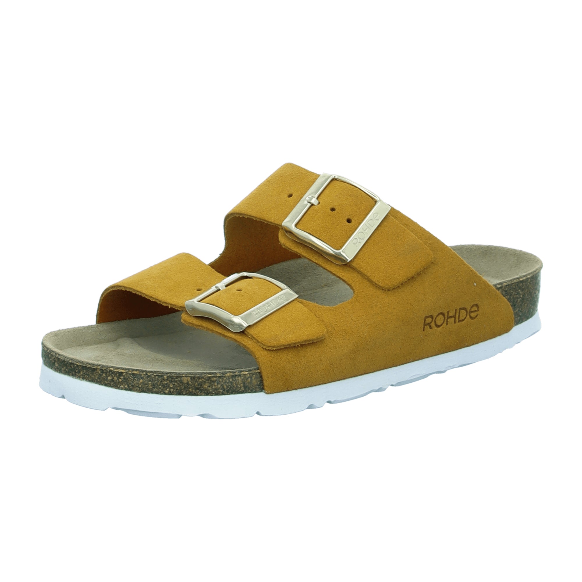 Rohde Classic Yellow Slip-On Sandals for Women Textile Synthetic Leather Mix