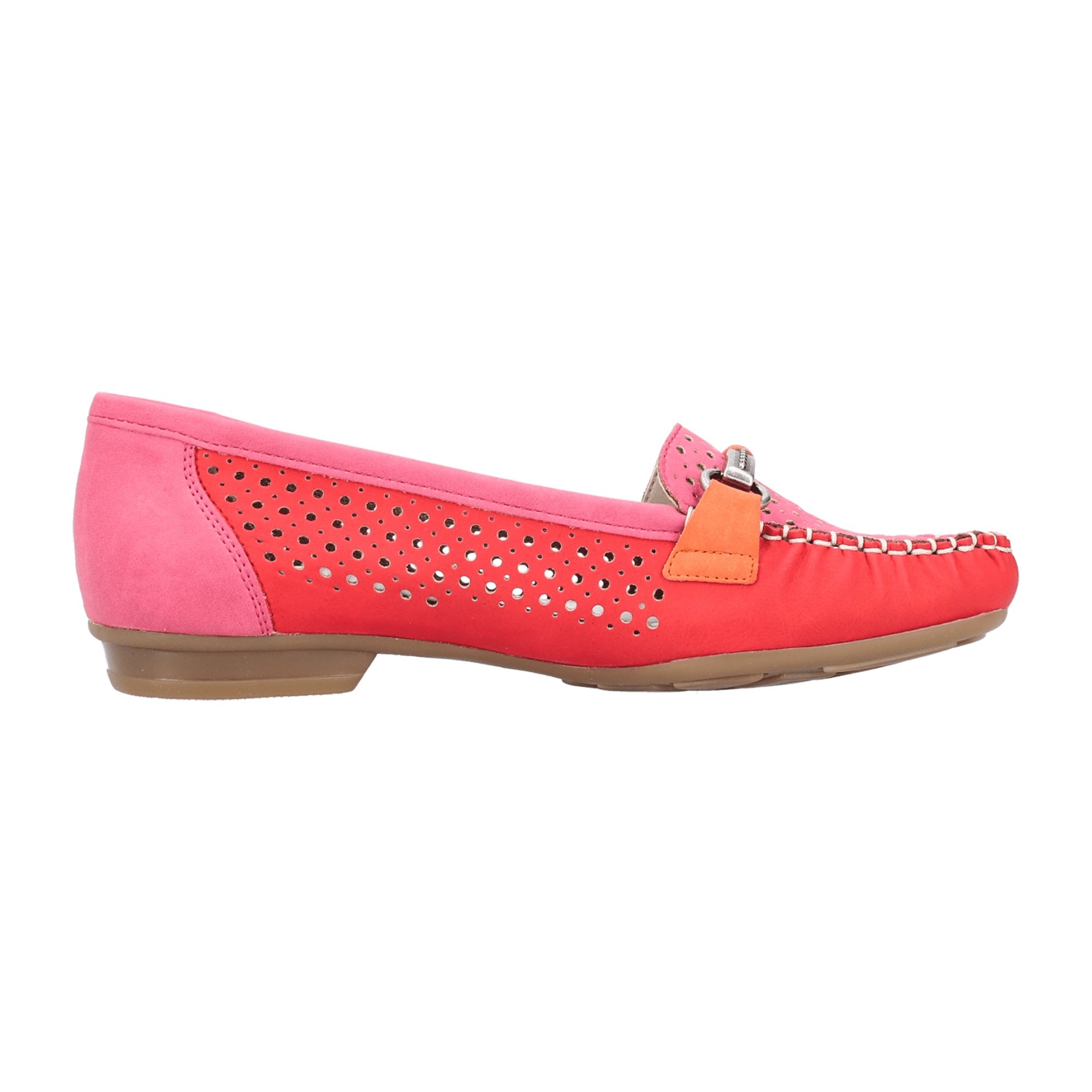 Rieker Red Women's Slip-On Shoes Comfortable Stylish Casual Footwear