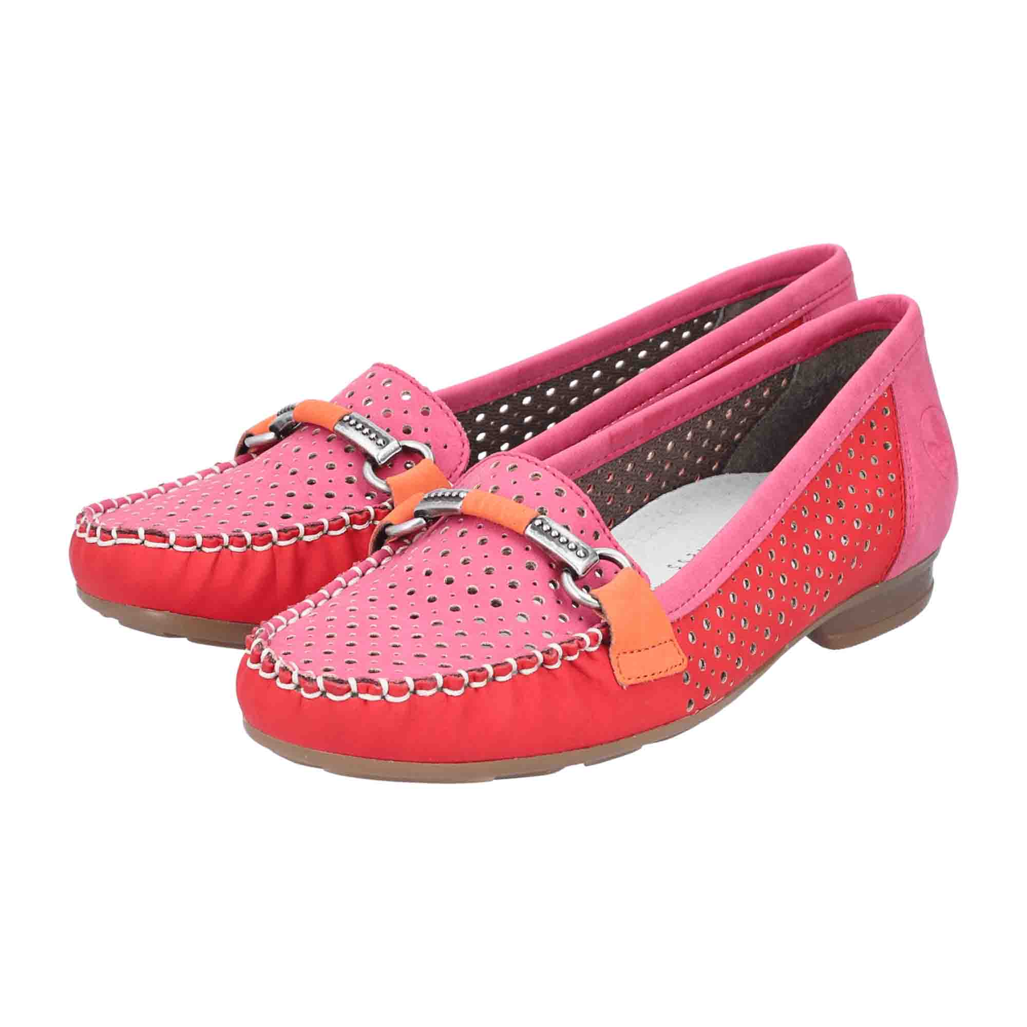 Rieker Red Women's Slip-On Shoes Comfortable Stylish Casual Footwear