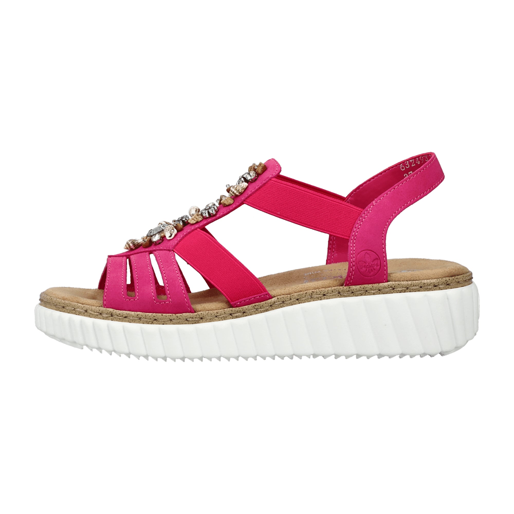 Rieker Morelia Women's Pink Wedge Sandals Slip-On Comfortable Wide Fit
