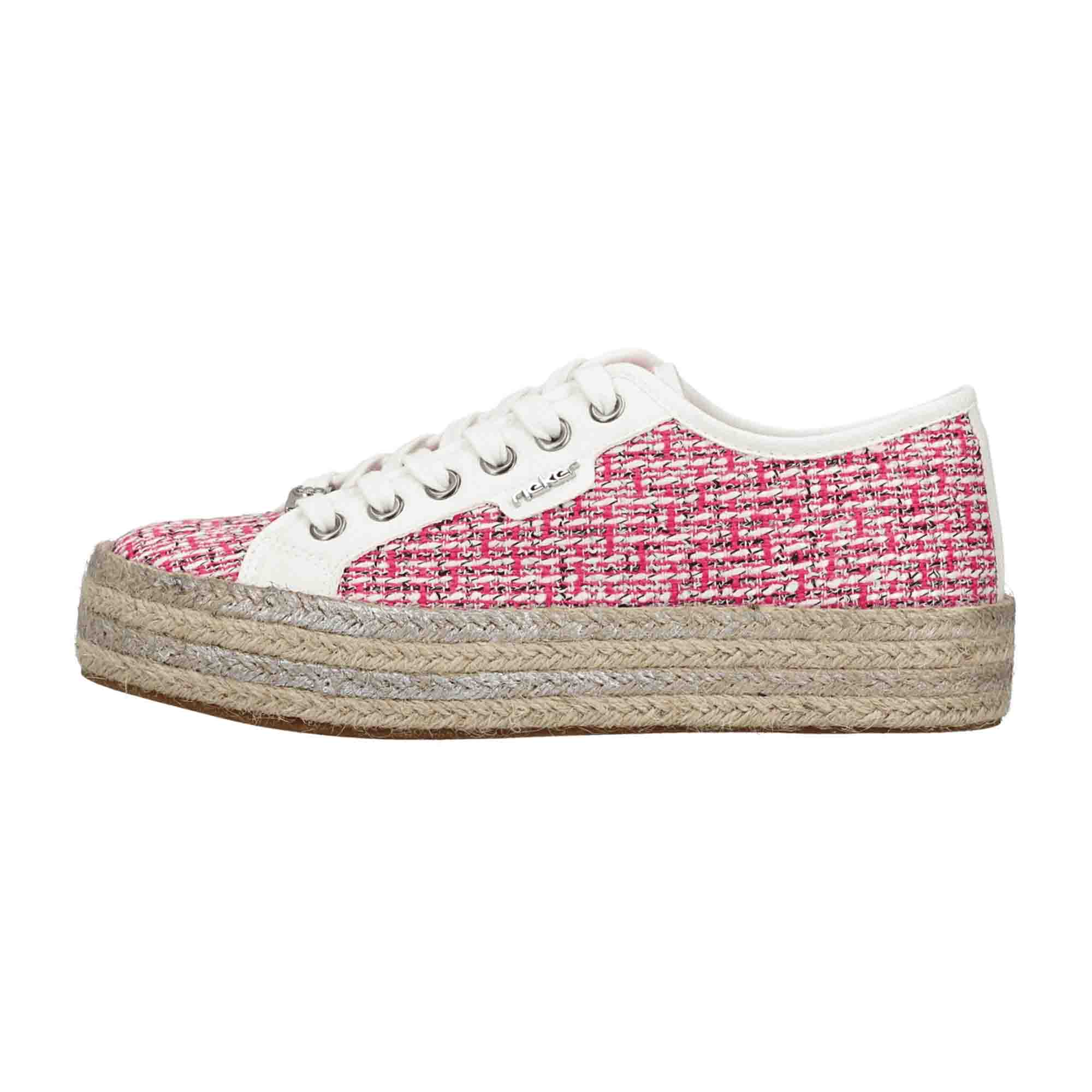 Rieker Women's Pink Casual Shoes with Low Platform Heel