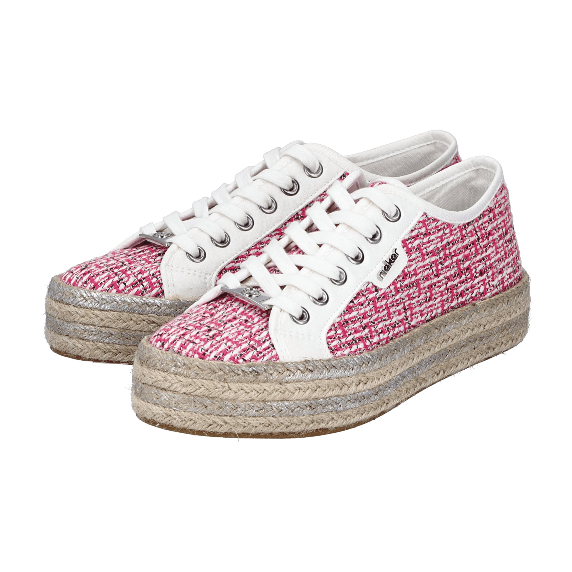 Rieker Women's Pink Casual Shoes with Low Platform Heel