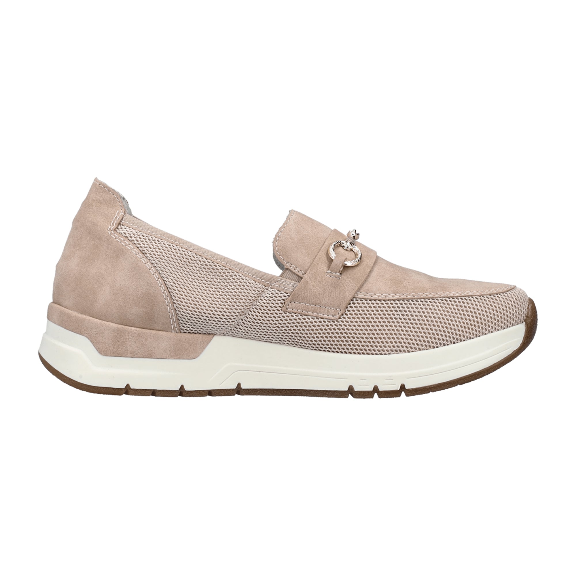 Rieker Women's Pink Slip-On Shoes with Removable Insole and Flat Heel