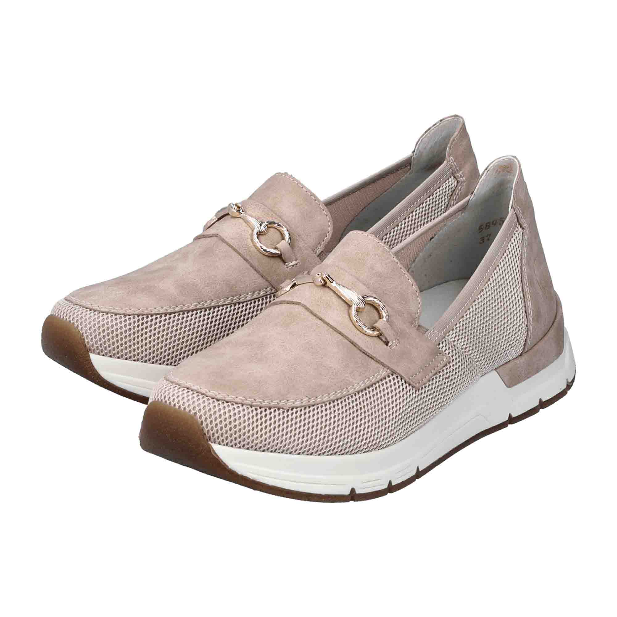 Rieker Women's Pink Slip-On Shoes with Removable Insole and Flat Heel