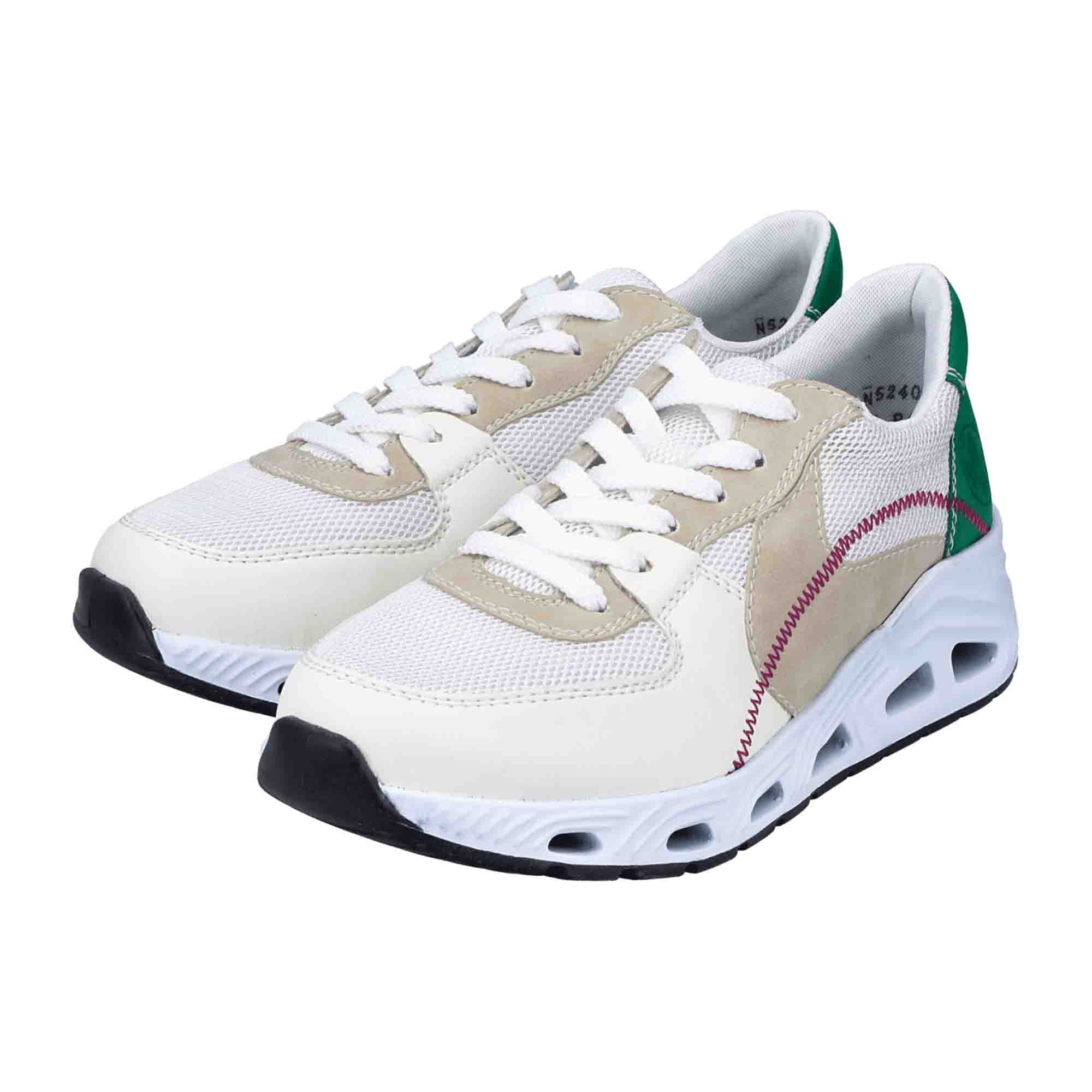 Rieker FSK White Women's Casual Shoes Synthetic Leather Flat Heel