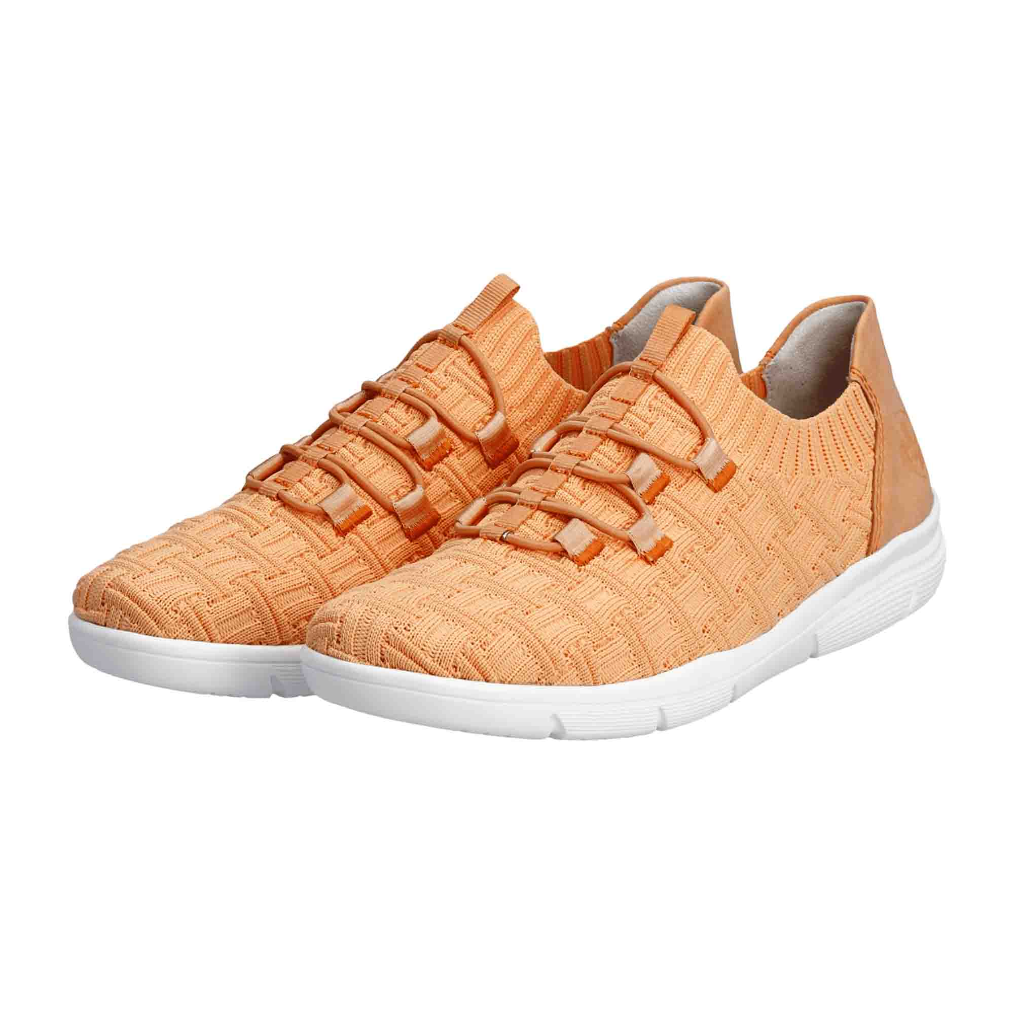 Rieker Women's Orange Slip-On Shoes with Removable Insole