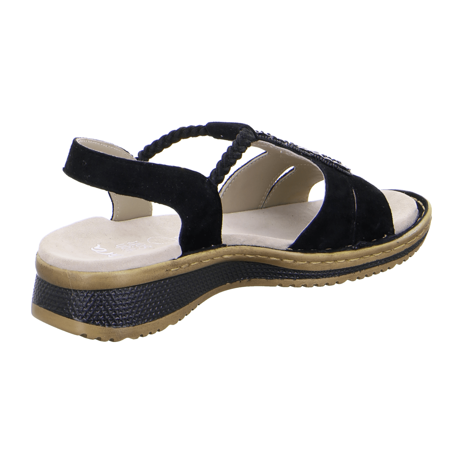 ARA HAWAII Women's Suede Sandals with Hook-and-Loop Closure Black Classic - Bartel-Shop