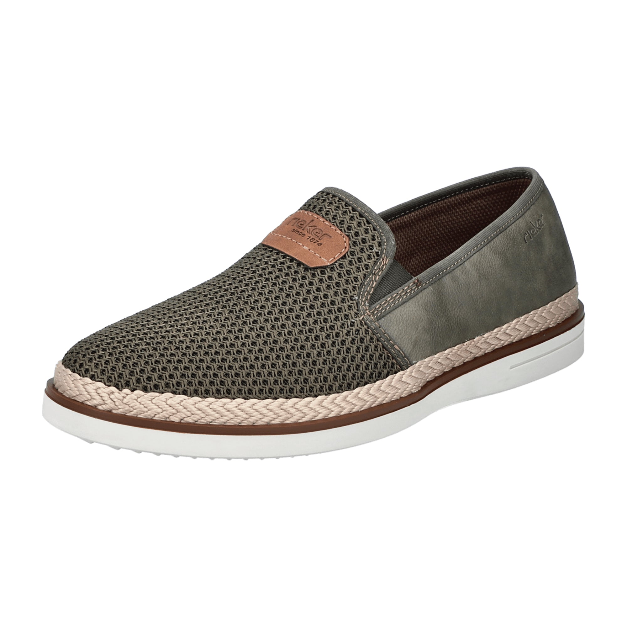 Rieker Green Men's Slip-On Casual Shoes Textile Upper Normal Width Flat Heel